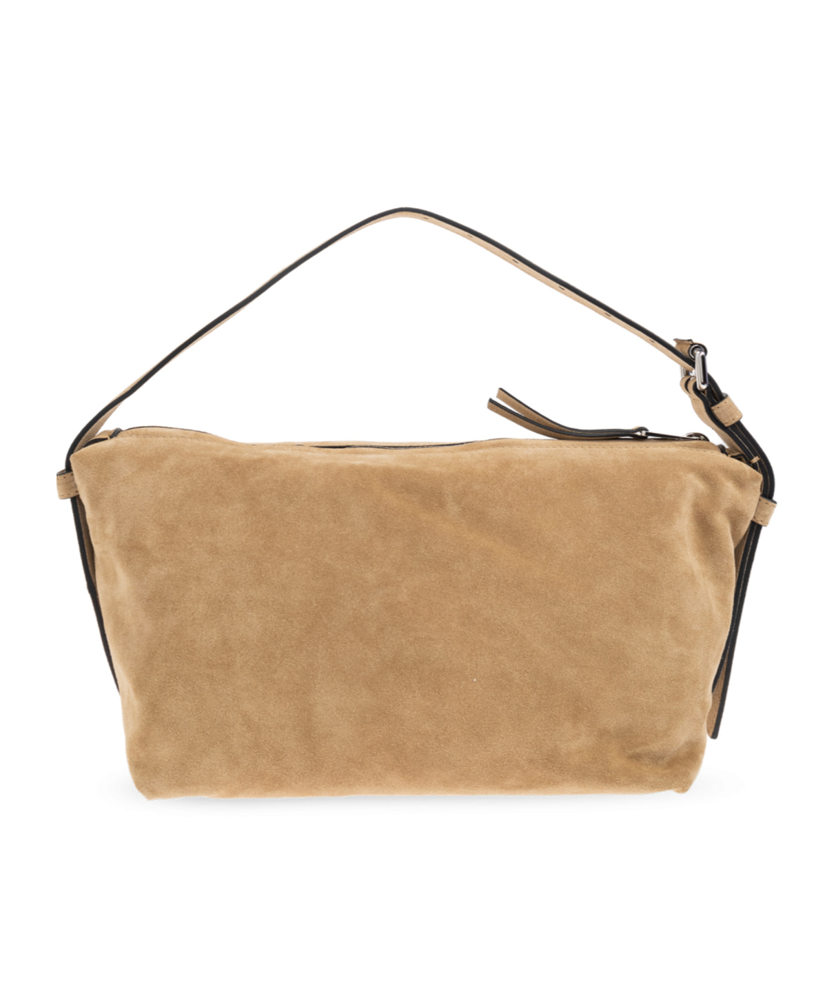 Moschino Suede Shoulder Bag In Nude