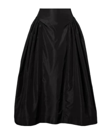 Simone Rocha Taffeta Midi Skirt In Black