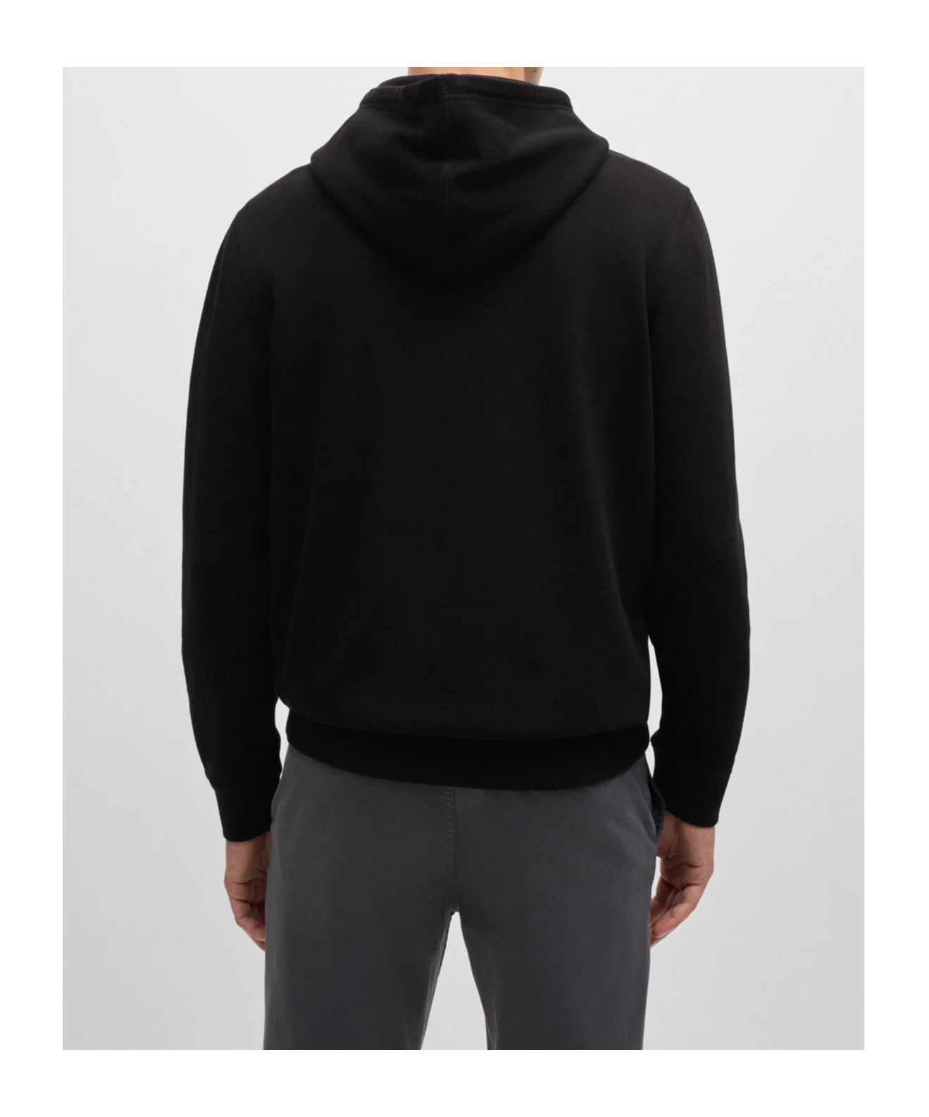 Hugo Boss Cotton-terry Hoodie With Logo Patch In Black