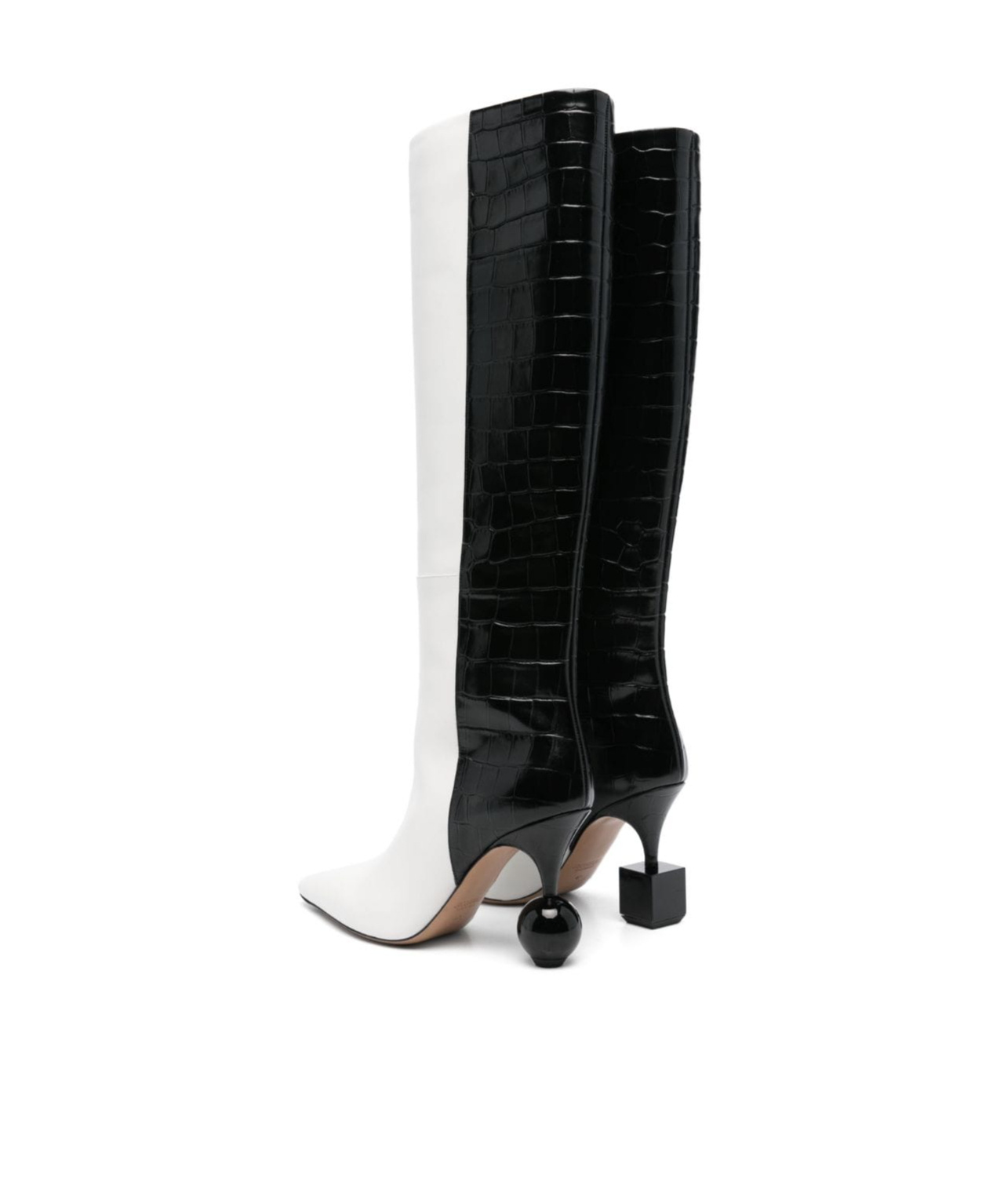 Jacquemus Kiss Block Heel Knee Boots In White