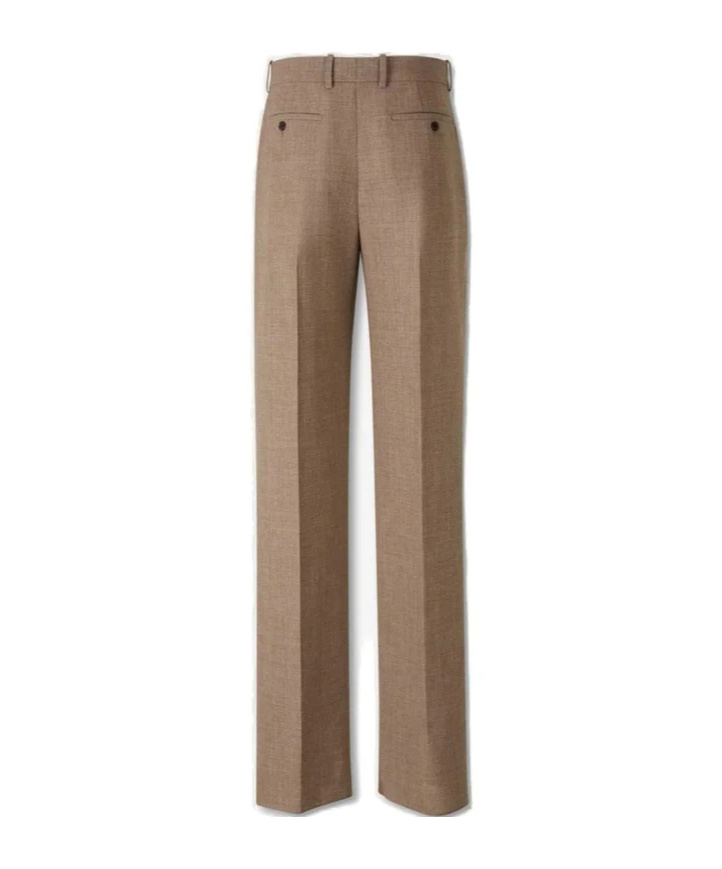 Saint Laurent Belt Loop Casual Pants In Brown