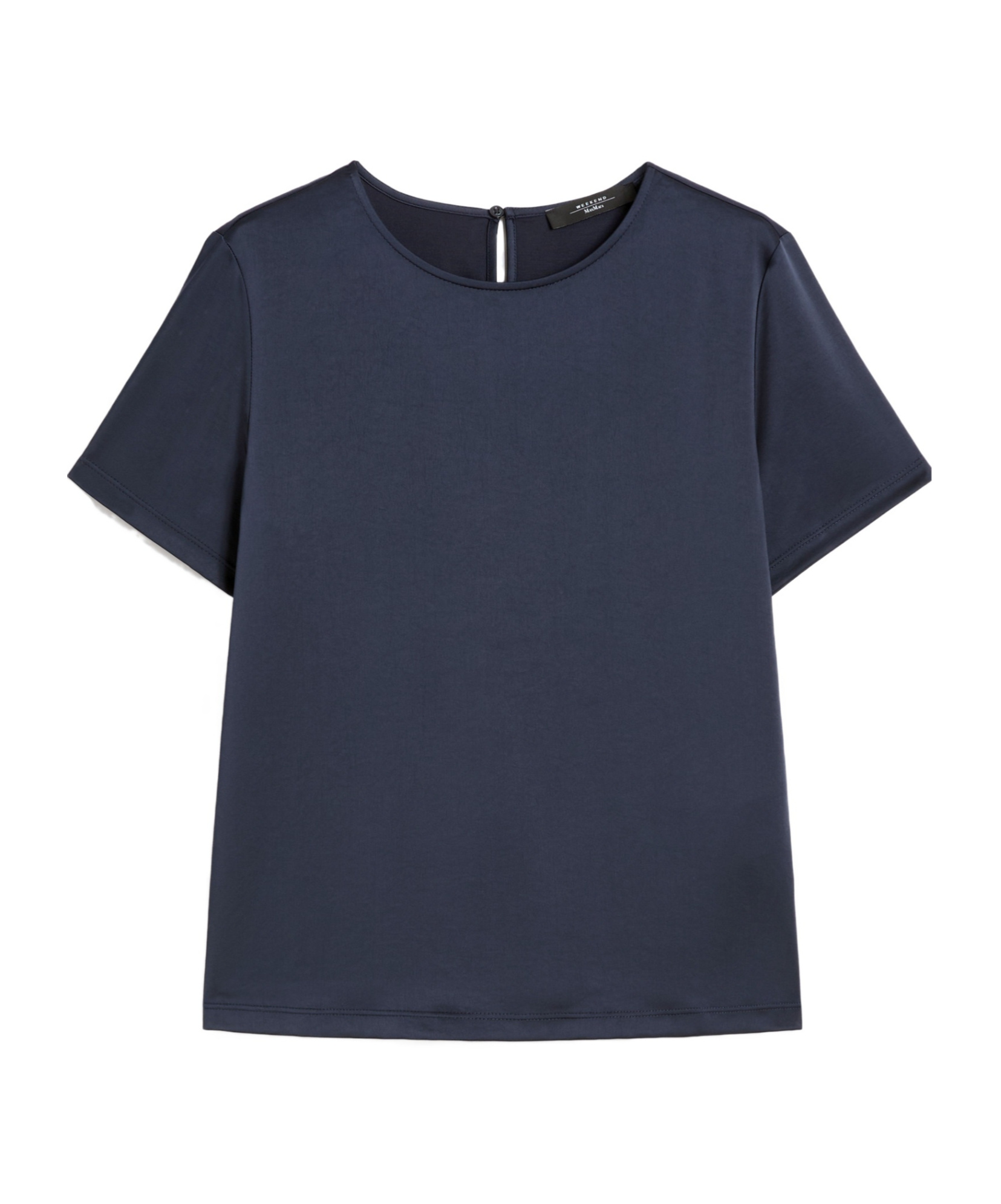 Weekend Max Mara Amburgo T-shirt In Satin And Jersey In Blue