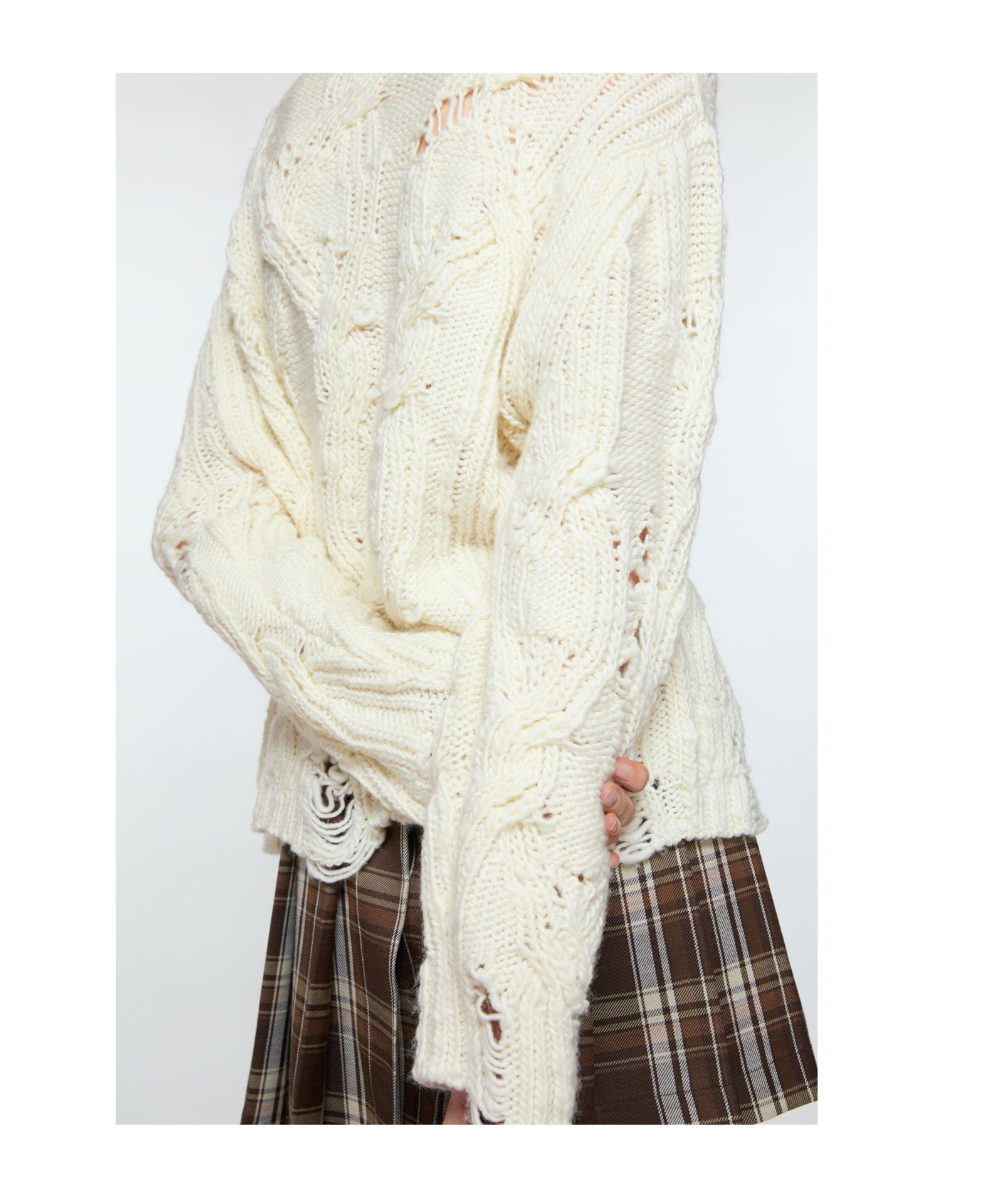 Acne Studios Distressed Chunky-knit Jumper In White