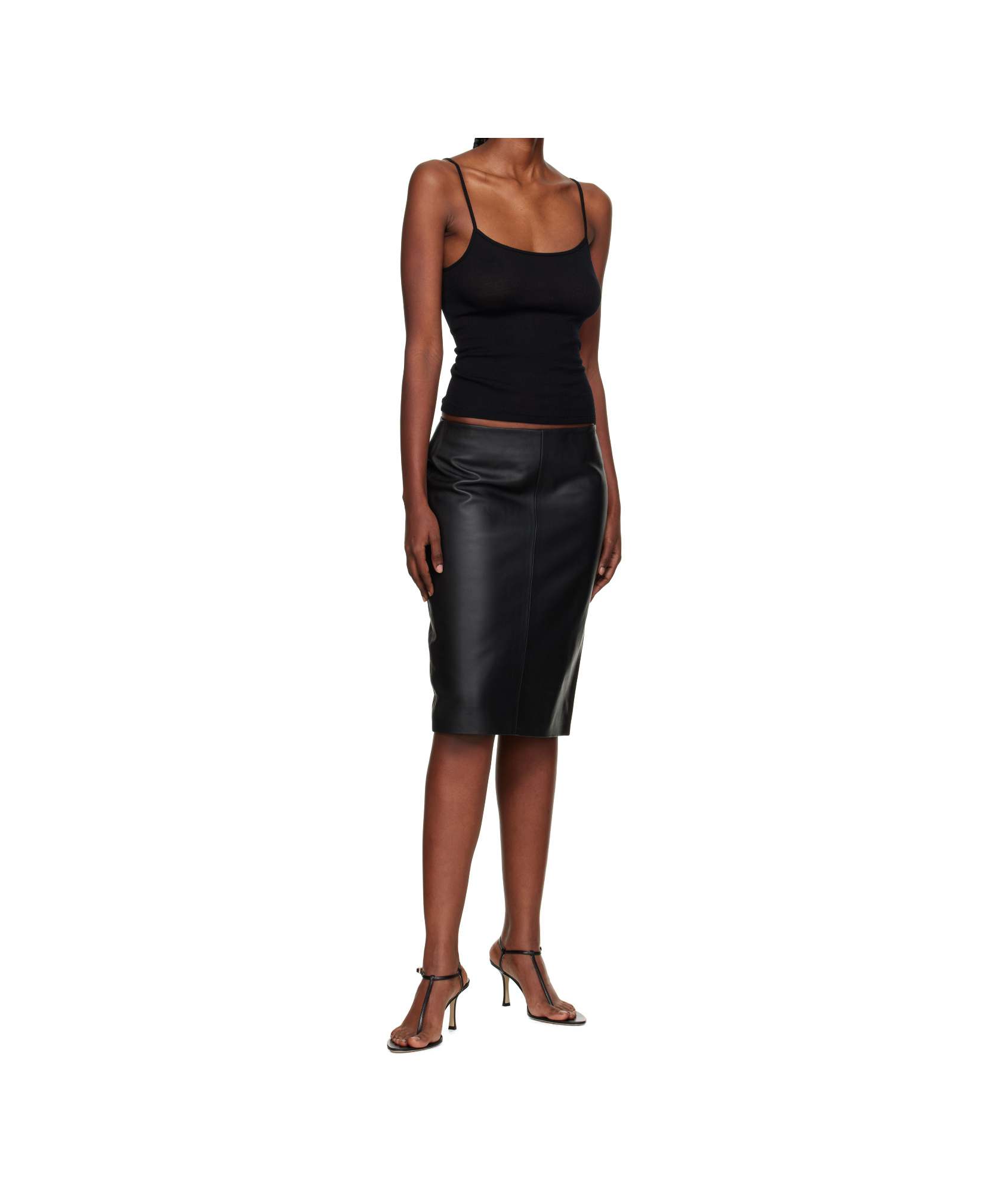 St Agni Ribbed Knitted Strap In Black