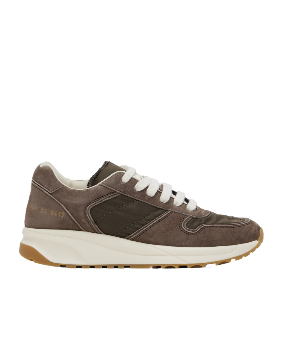 Common Projects Suede Nylon Track Sneakers In Brown