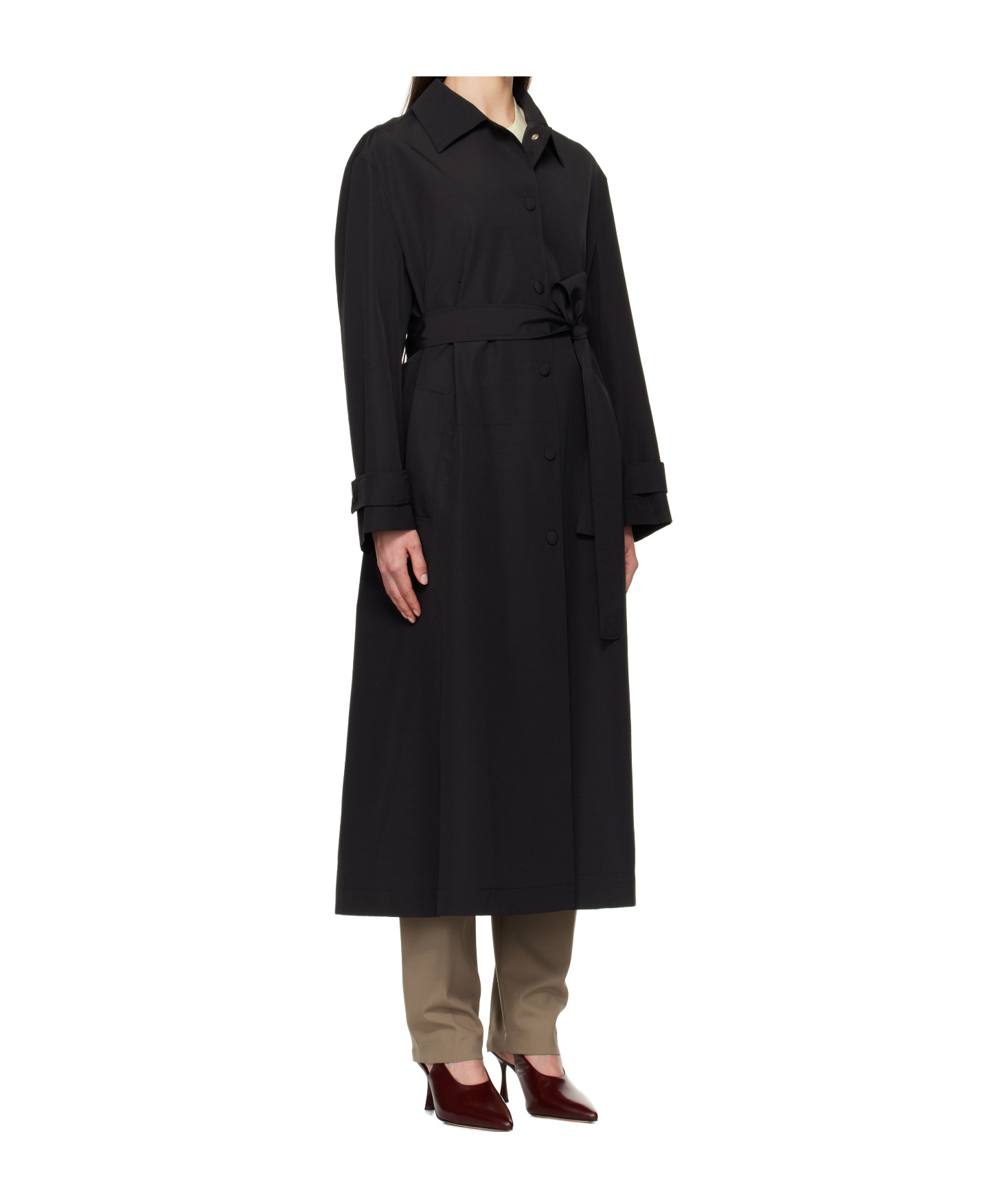 Rohe Belted Trench Coat In Black