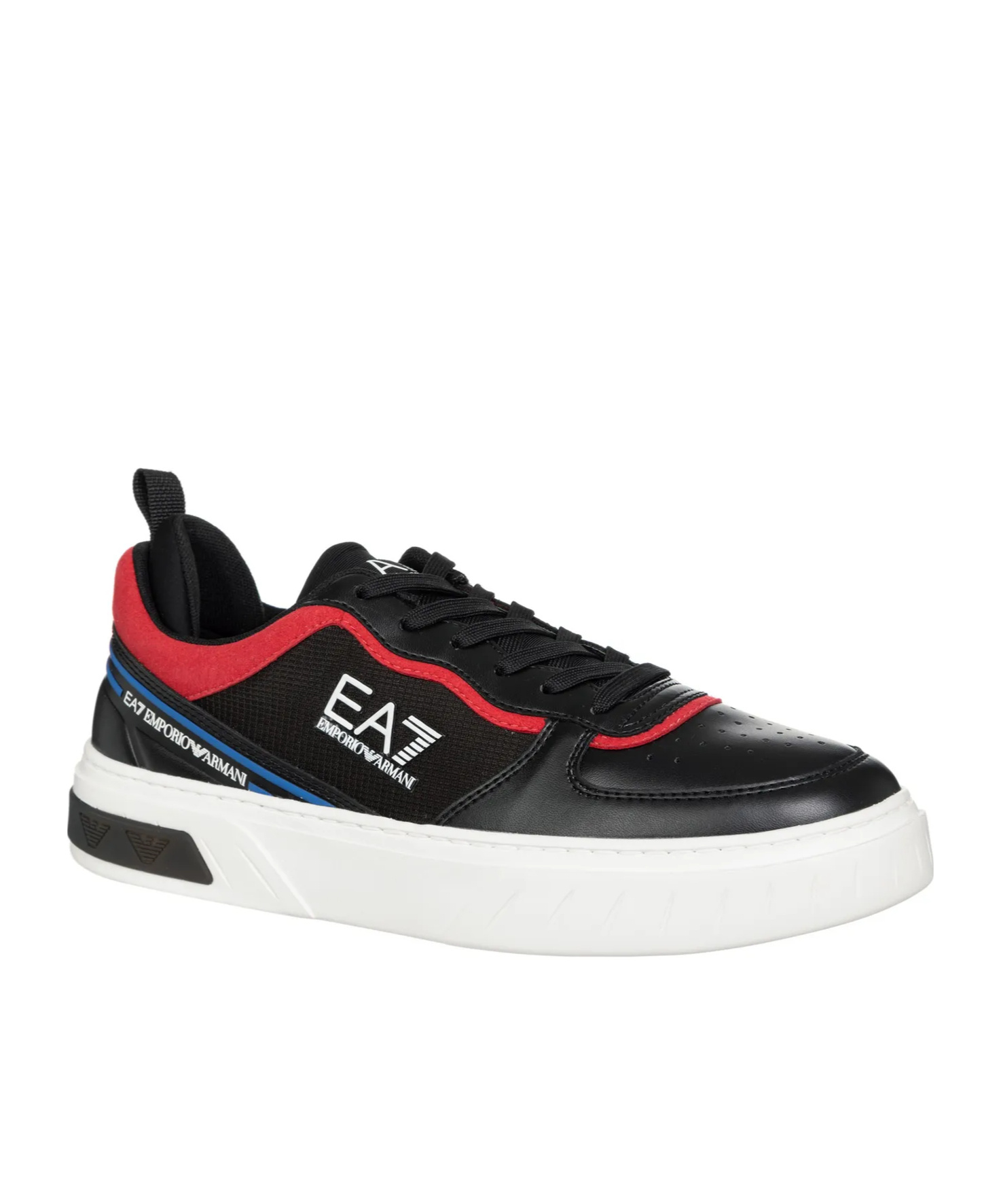 Ea7 Lace Mesh Low-cut Skate Shoes In Black