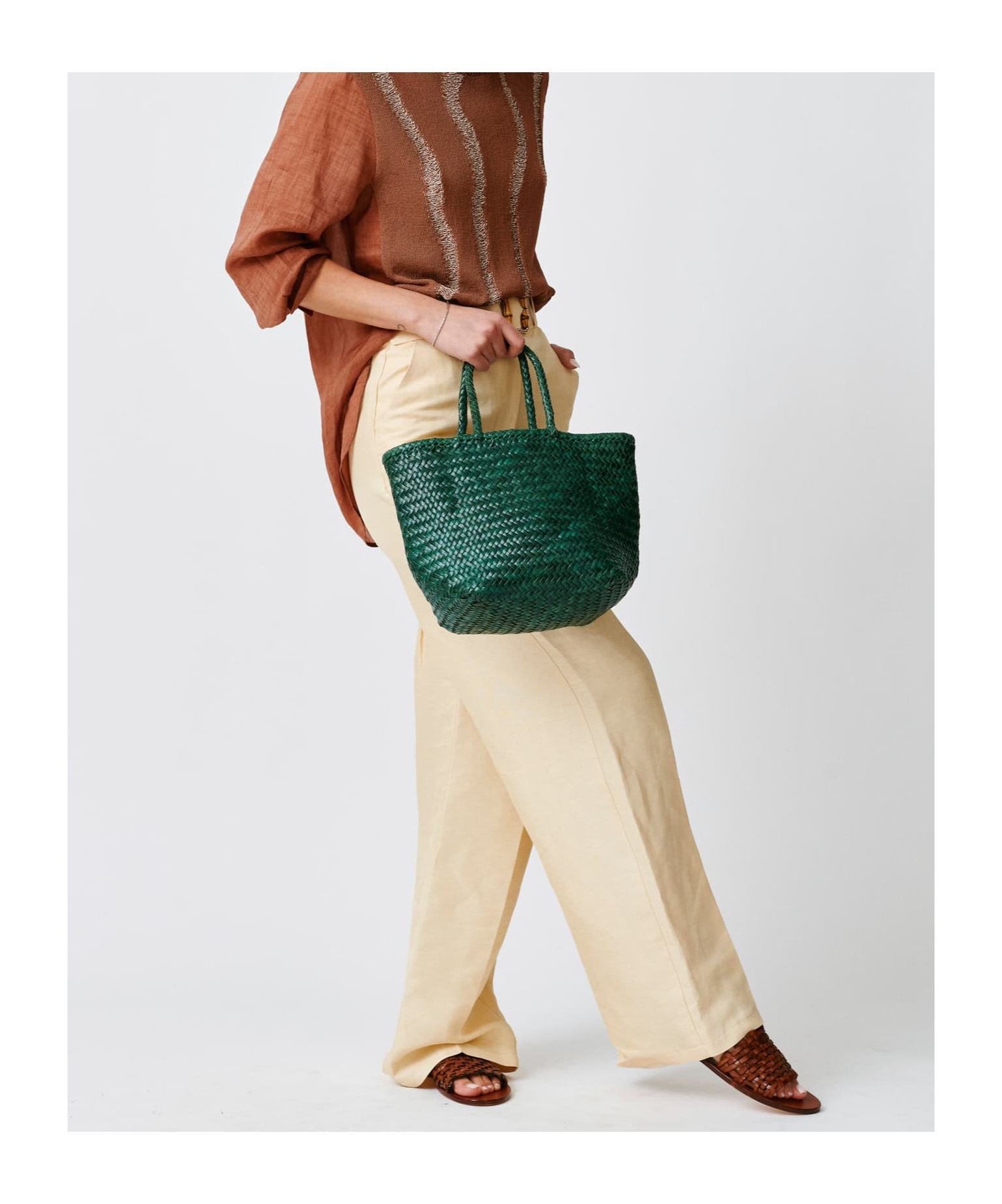 Dragon Diffusion Grace Small Basket Bag In Green