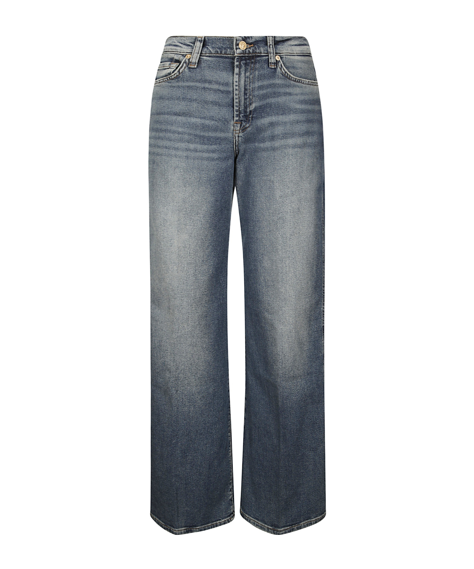 7 For All Mankind Five-pocket Denim Trousers In Blue