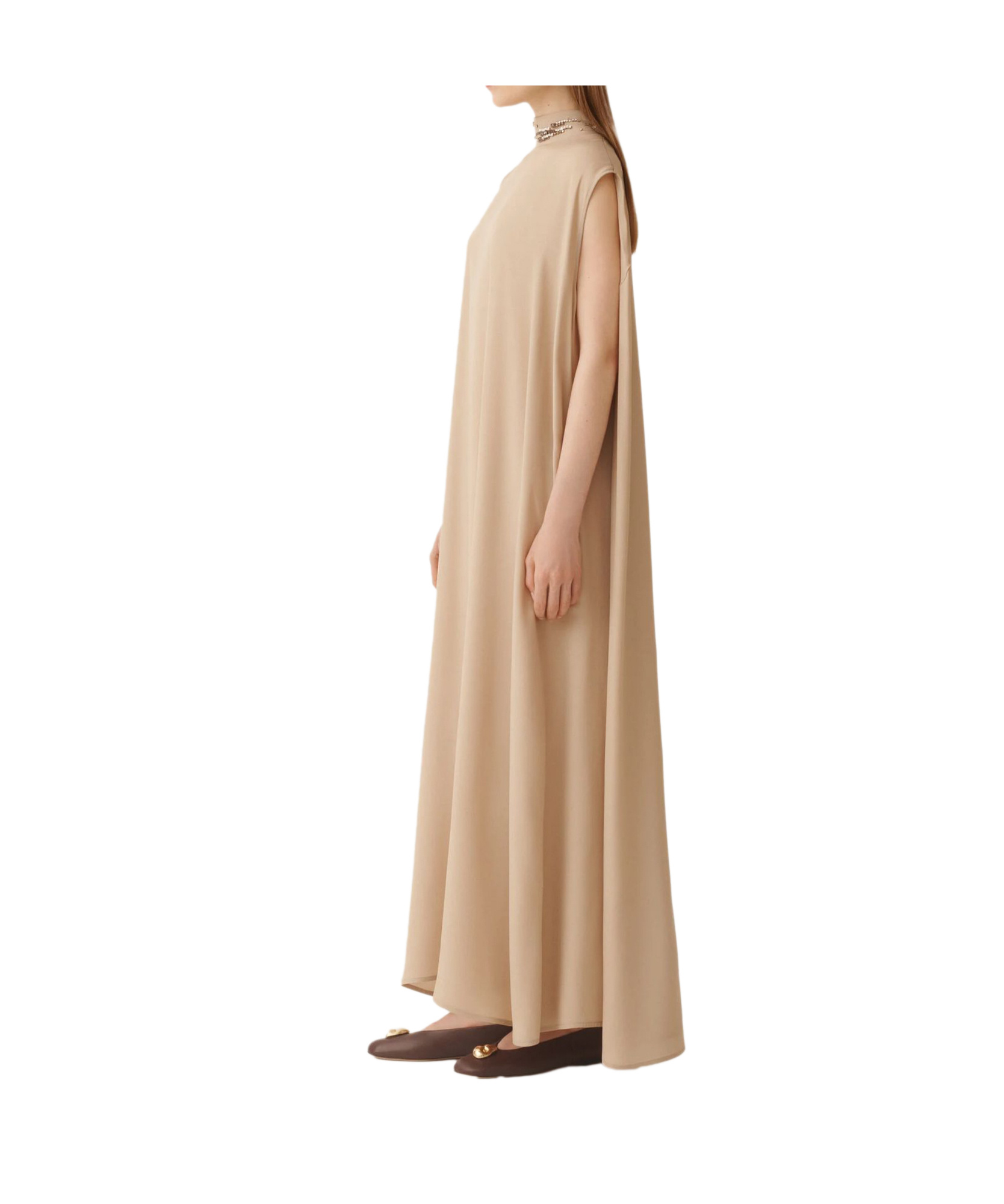 Fabiana Filippi Jewelled-embroidered Cape Maxi Dress In Neutral