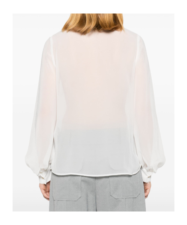 P.a.r.o.s.h Polidori Tied-neck Sheer Blouse