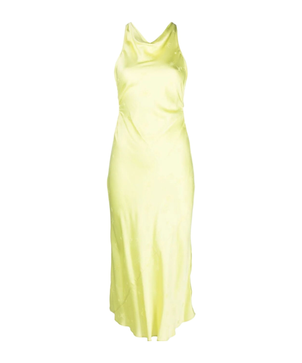 Forte Forte Star-jacquard Satin Midi Dress In Yellow