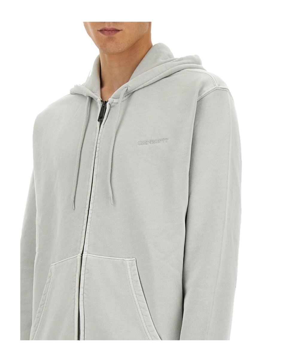 Carhartt Duster Script Zip-up Cotton Hoodie In White