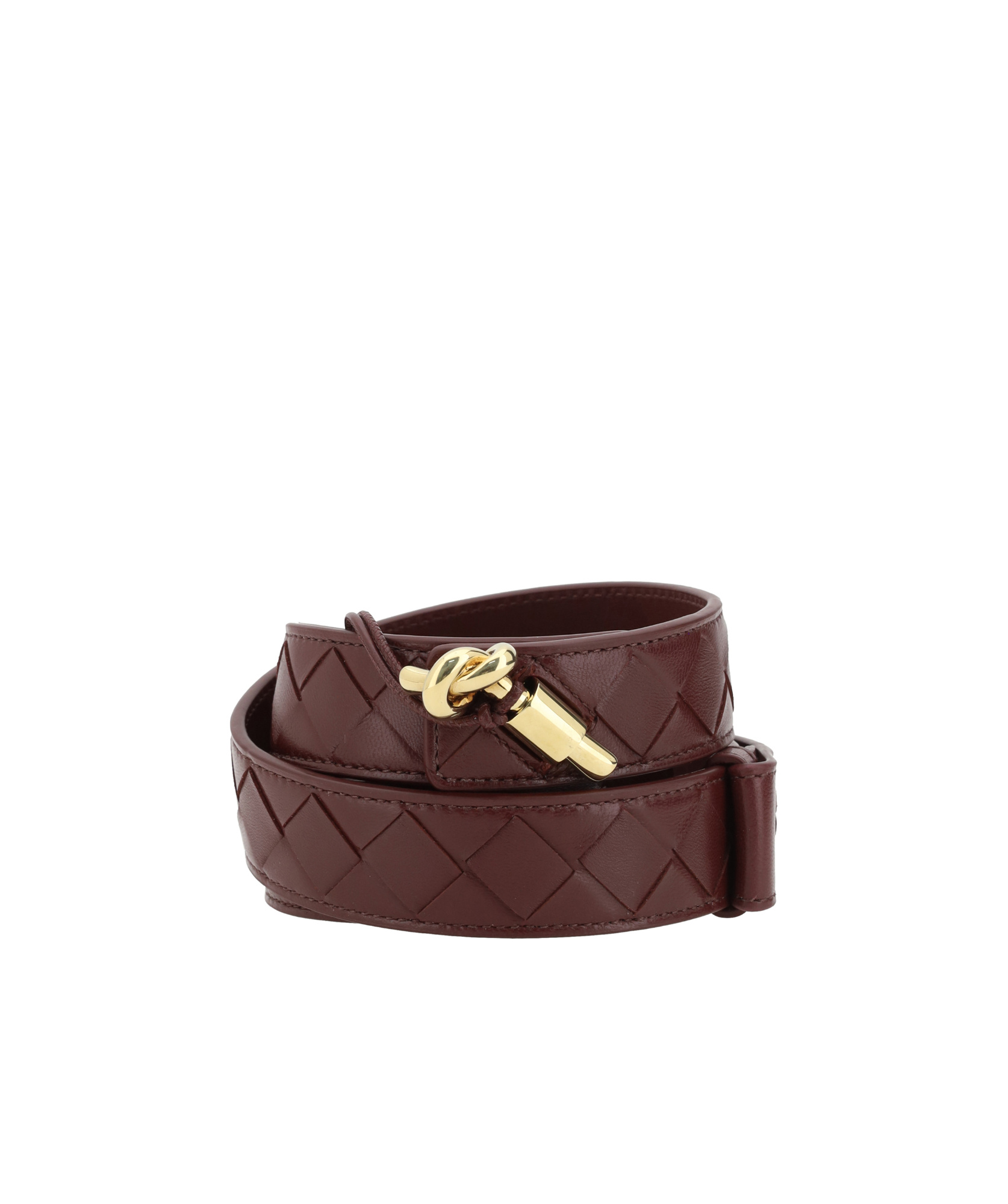 Bottega Veneta Women Iconic Intreccio Belt In Brown