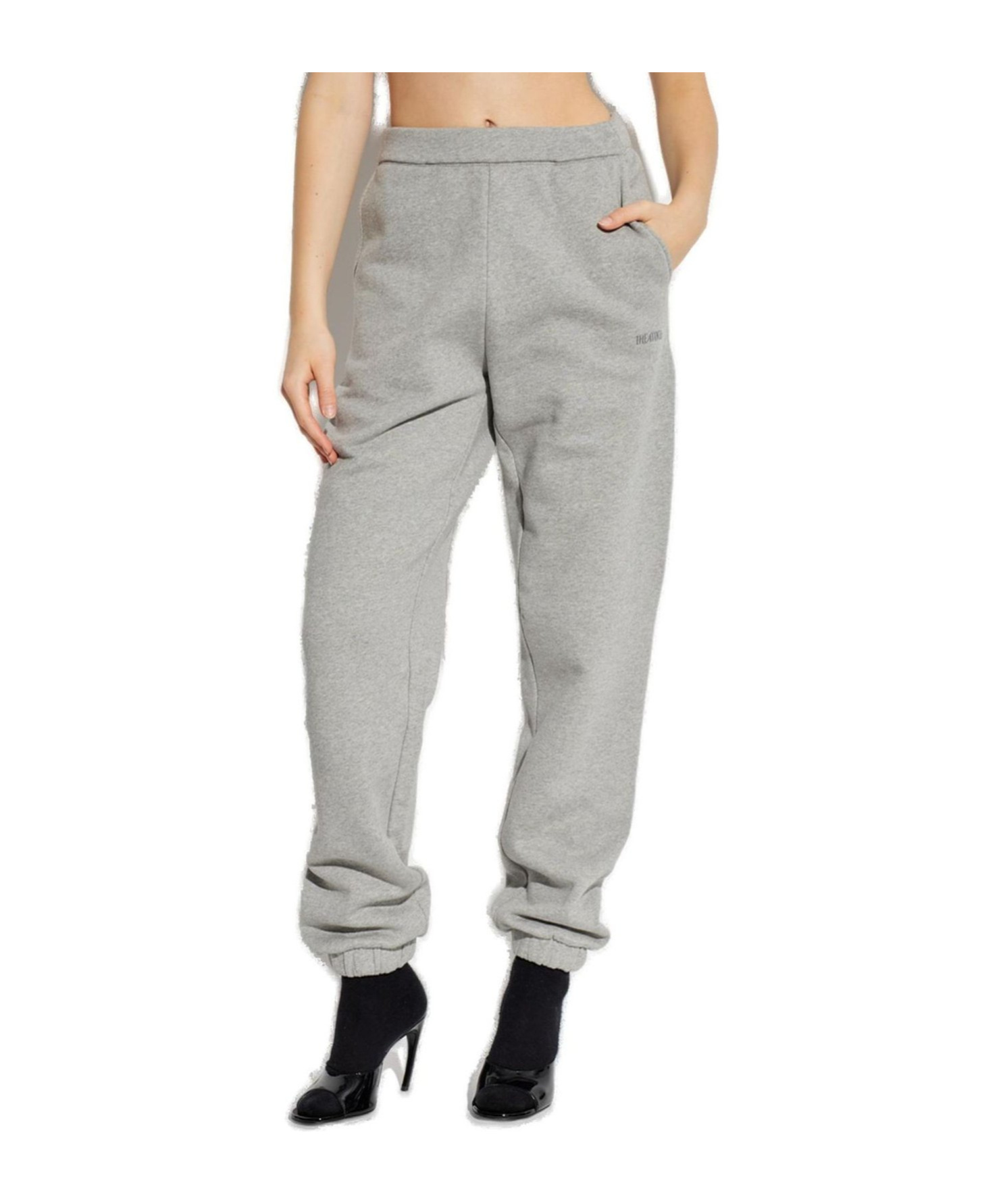 Attico The  High-waisted Loose Jogging Pants In Animal Print