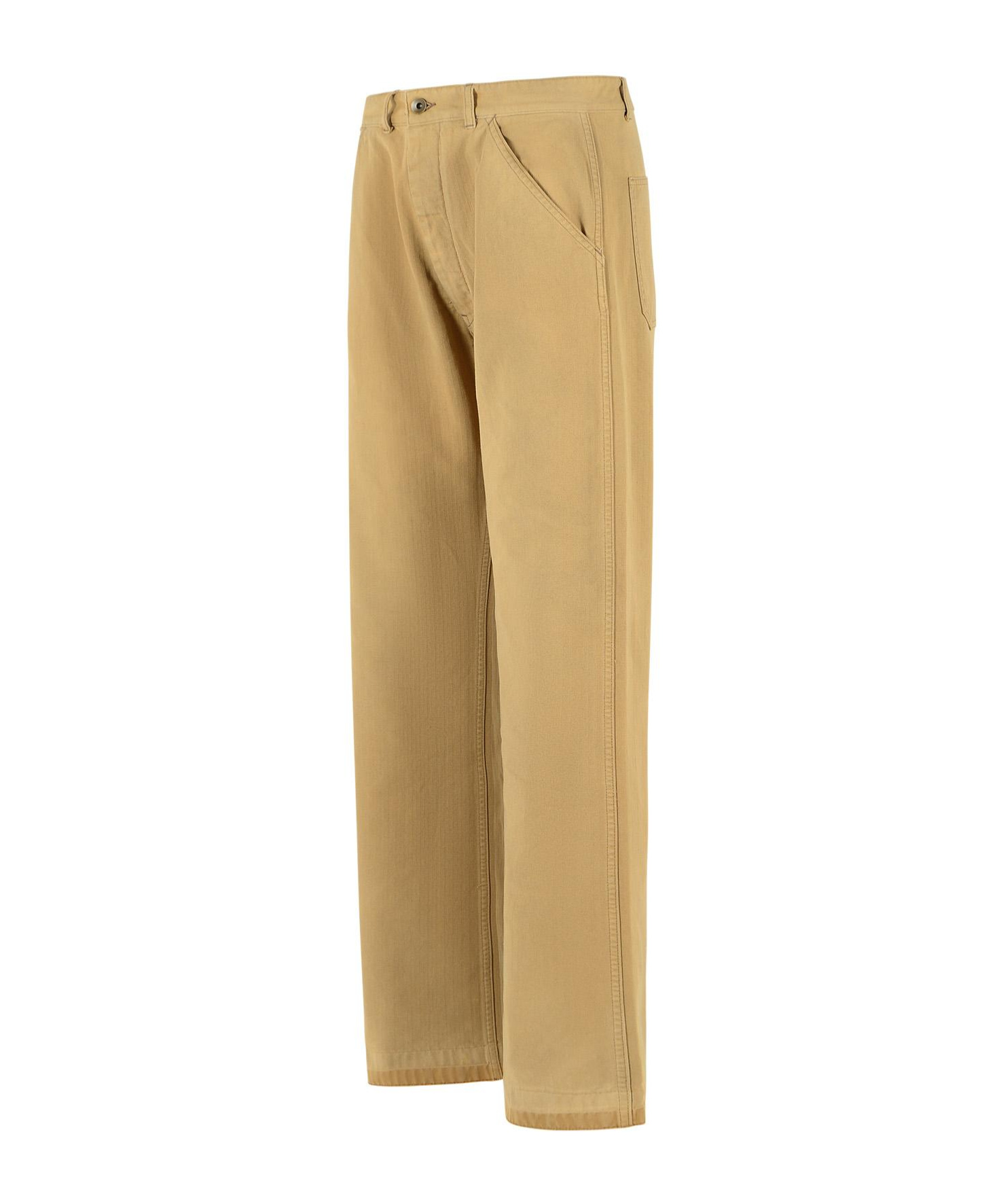 Maison Margiela Straight Leg Cotton Denim Trousers With Pockets In Nude
