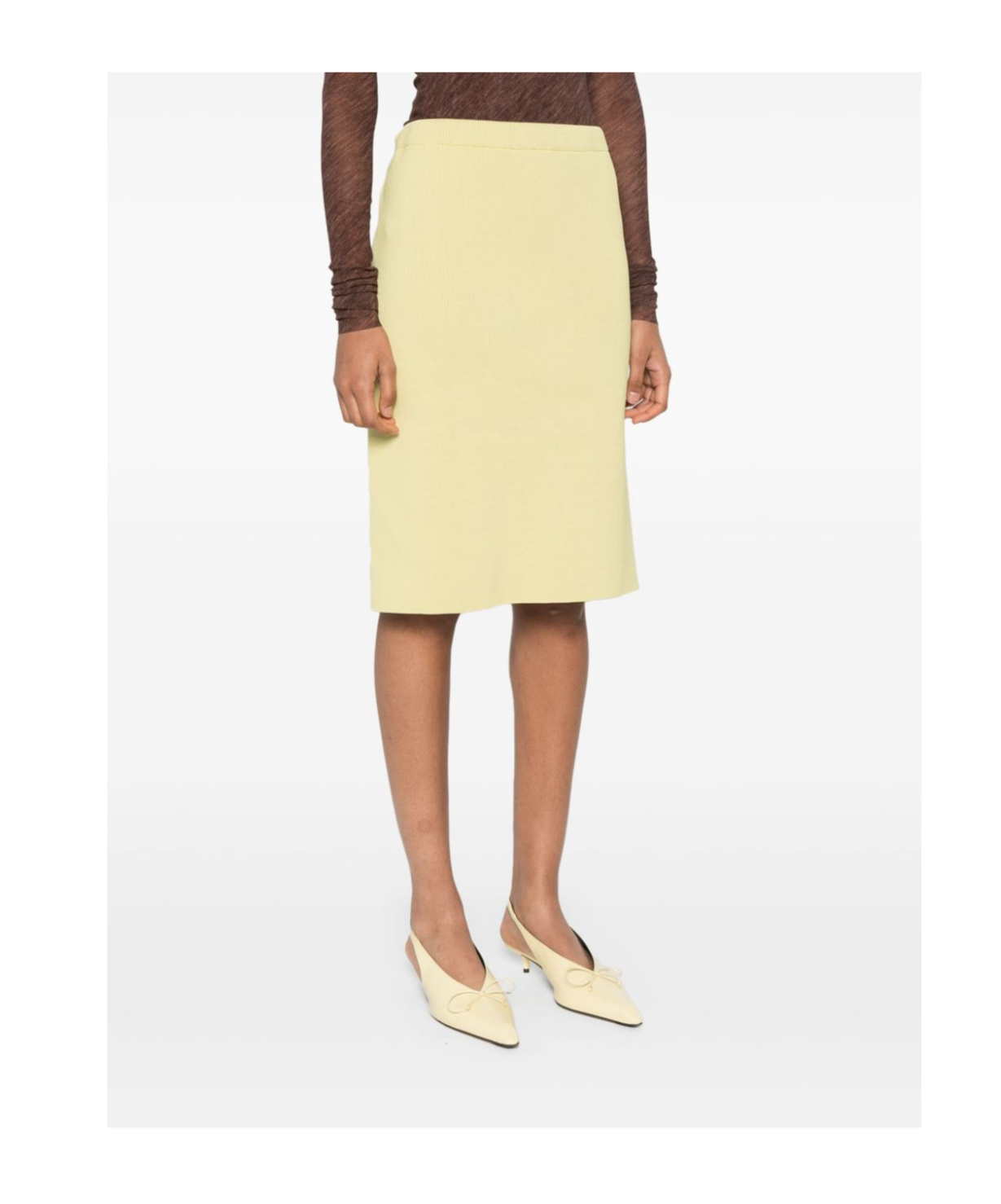 Philosophy Di Lorenzo Serafini Midi Skirt In Yellow