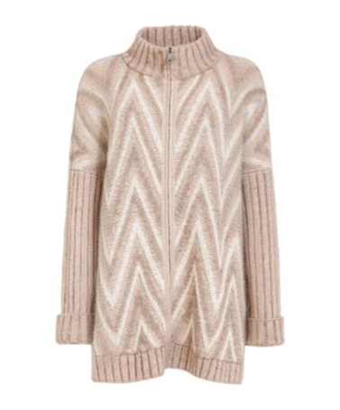 D Exterior Jacquard Cardigan In Neutral