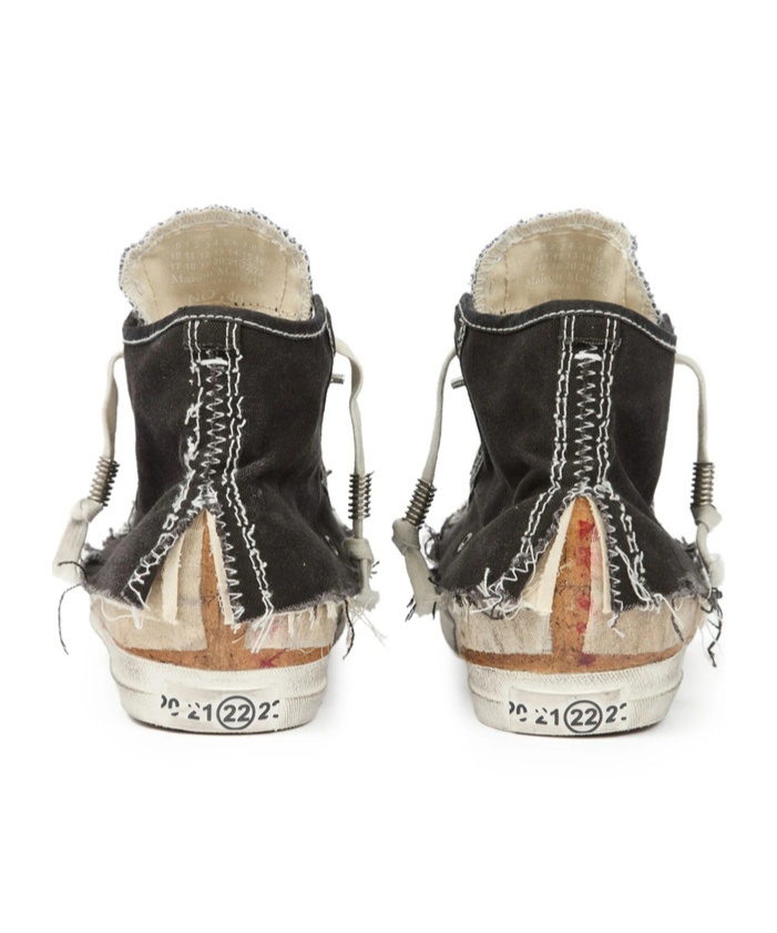 Maison Margiela High-top Sneakers With A Worn-look Finish In Black