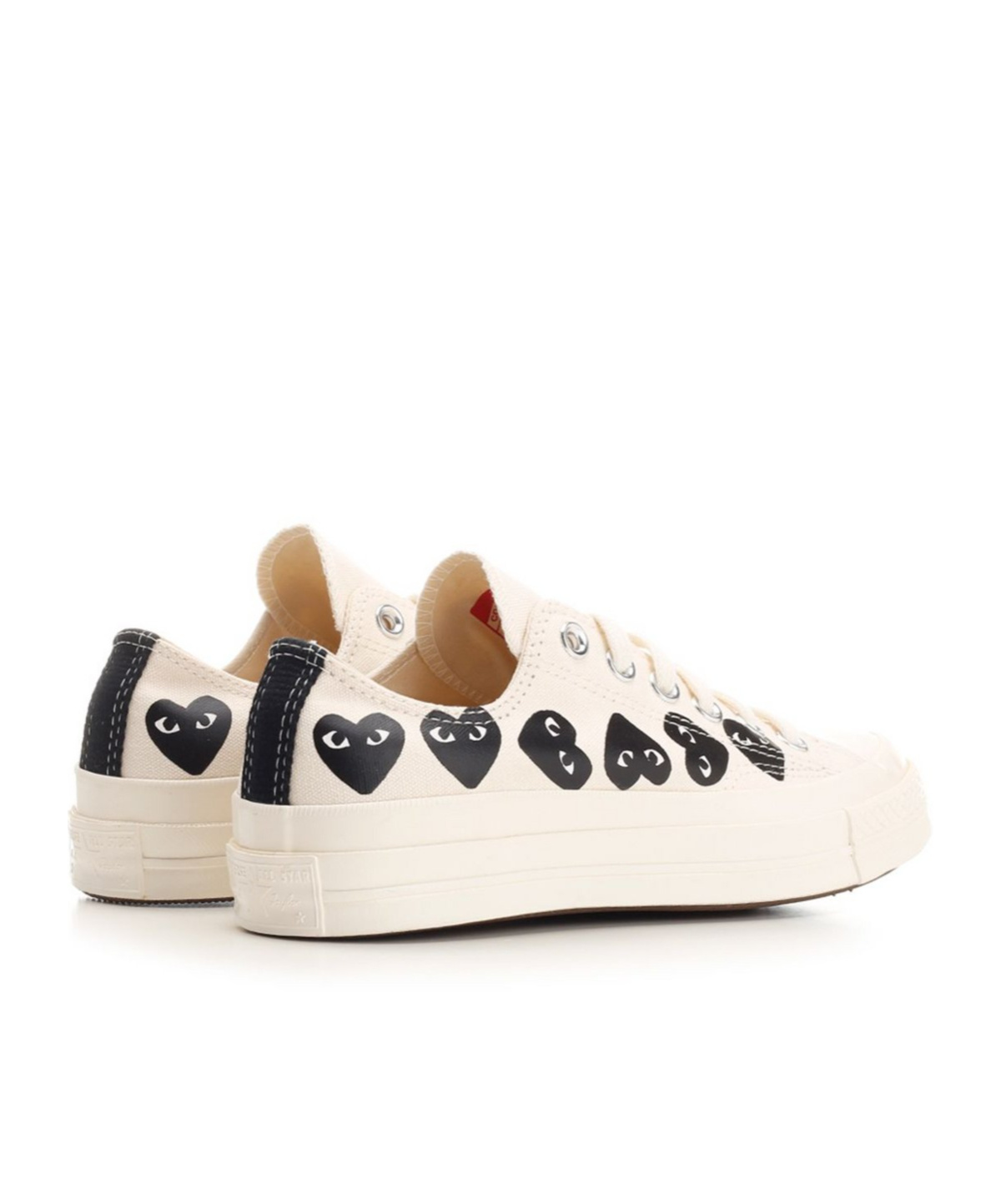 Comme Des Garçons Play X Converse Lace-up Low-cut Skate Shoes In White