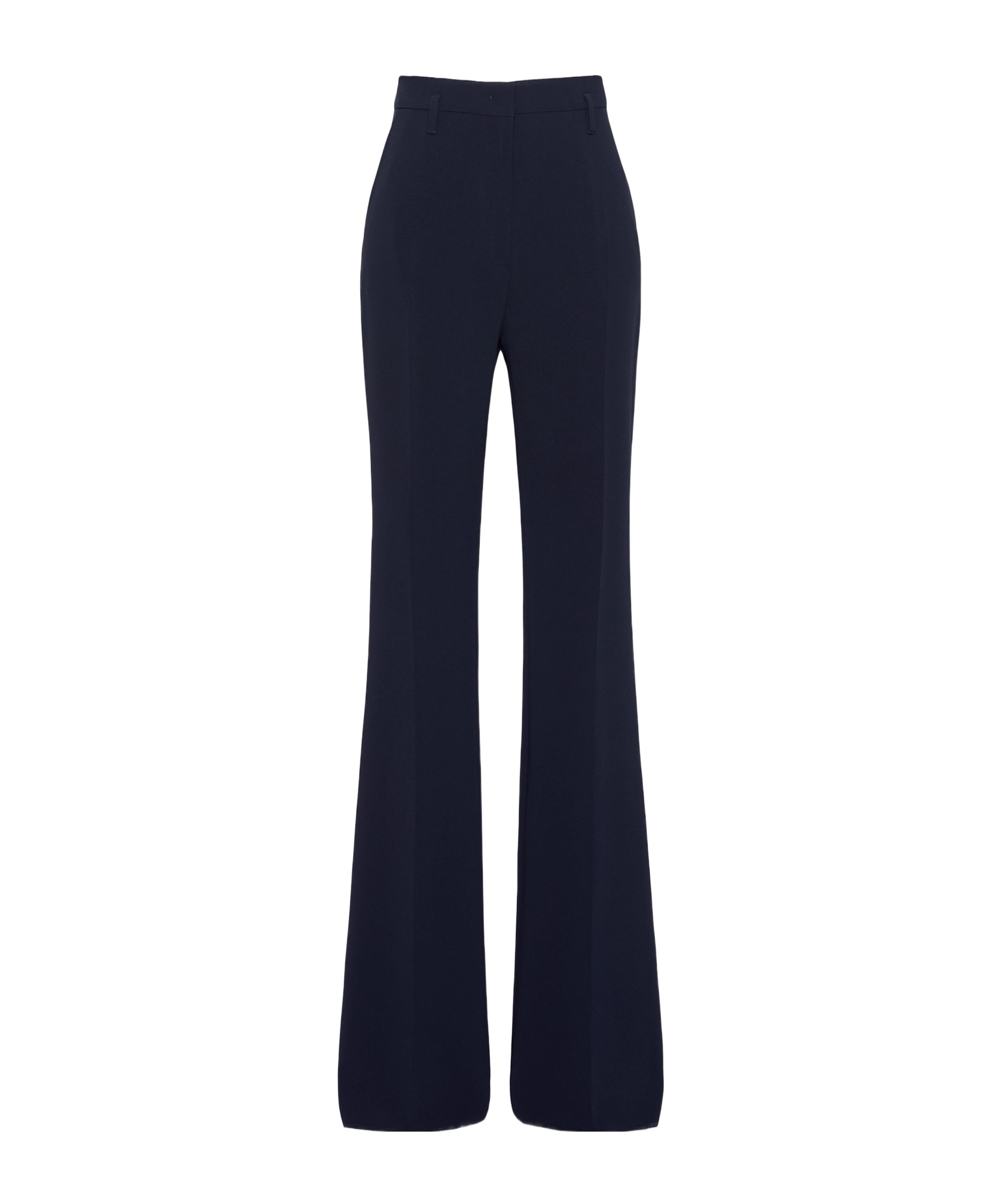 Max Mara Studio Flared Cady Trousers In Navy Blue