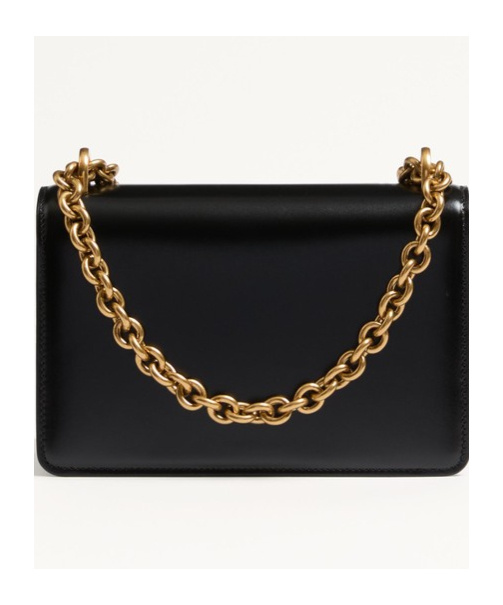 Valentino Garavani Garavani Vain Shoulder Bag In Shiny Calfskin Woman Black Uni In Black