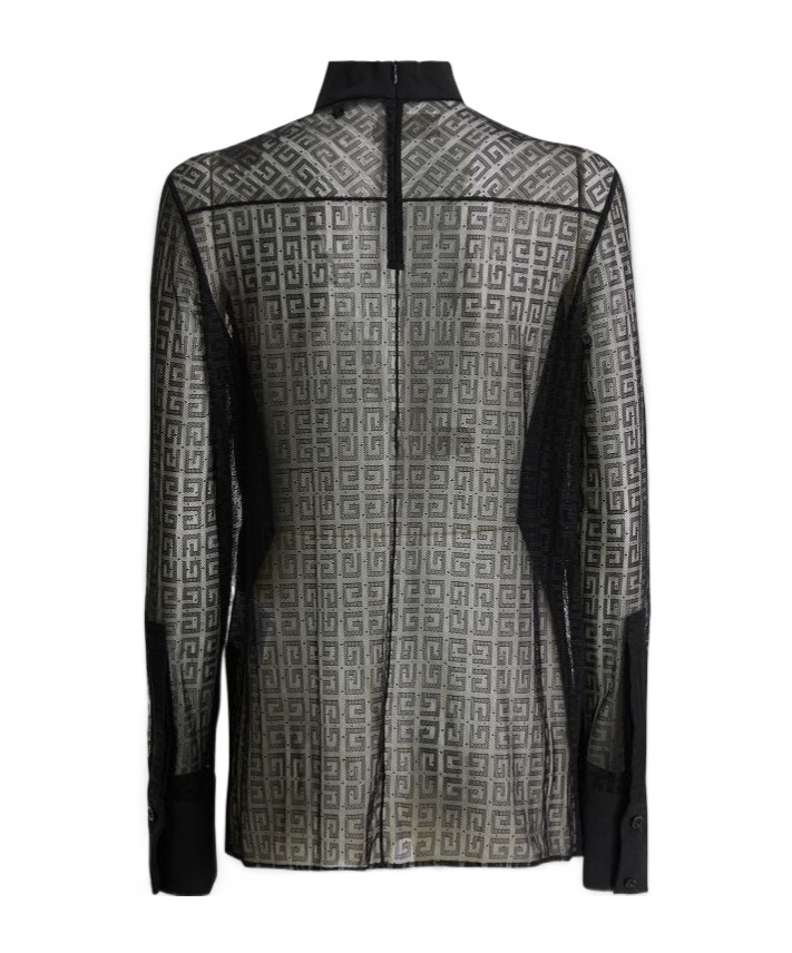 Givenchy 4g-pattern Silk Blouse In Black