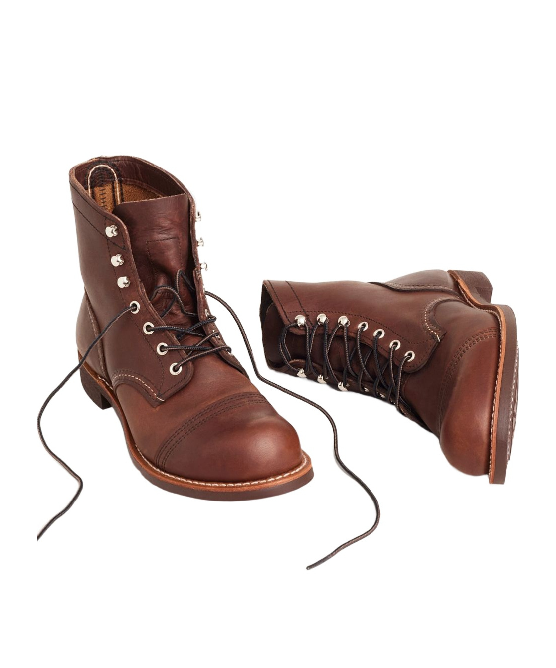 Red Wing Shoes Lace-up Leather Biker Boots In Red