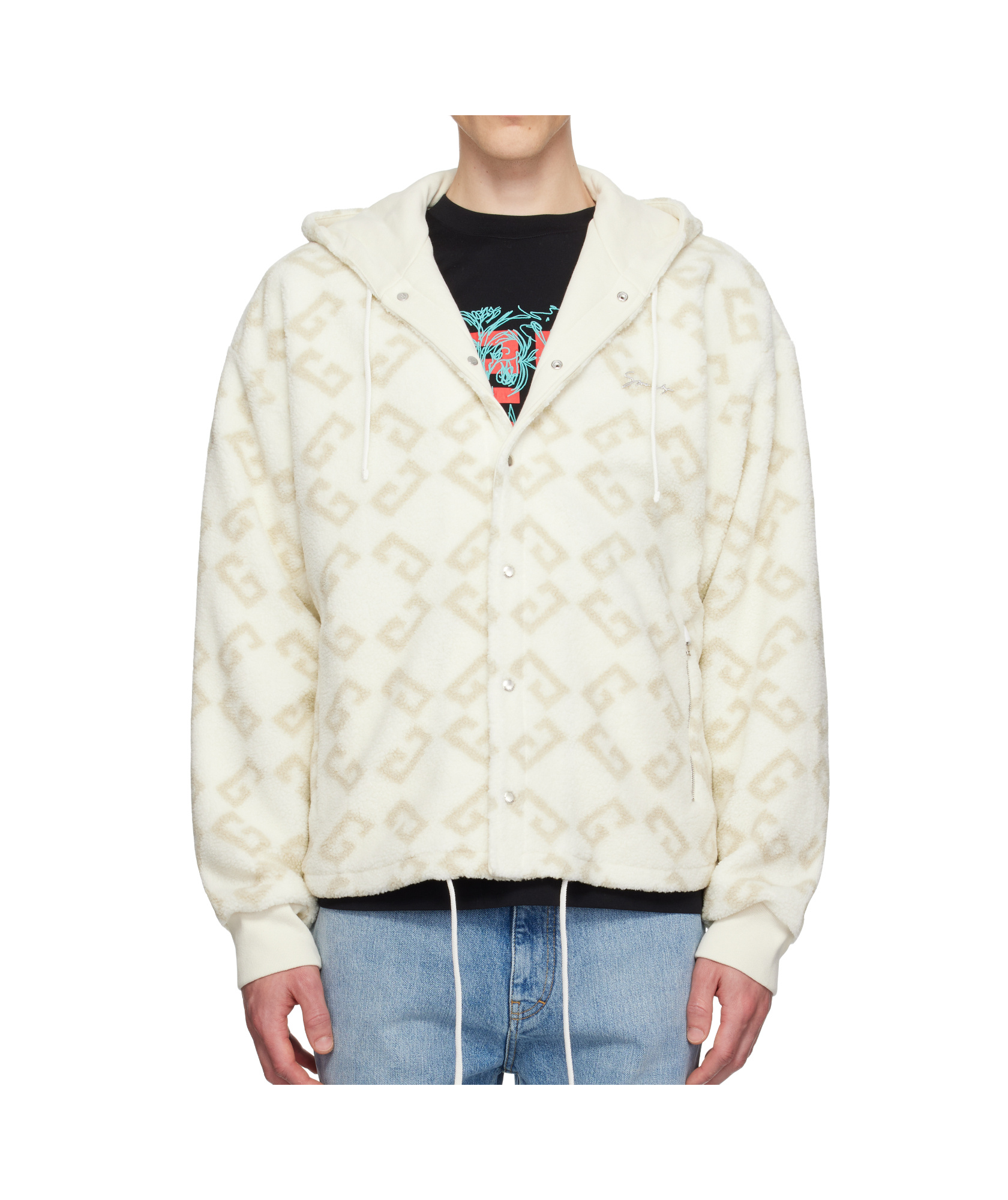 Givenchy Beige Monogram 72 Jacquard Hoodie In Natural Color