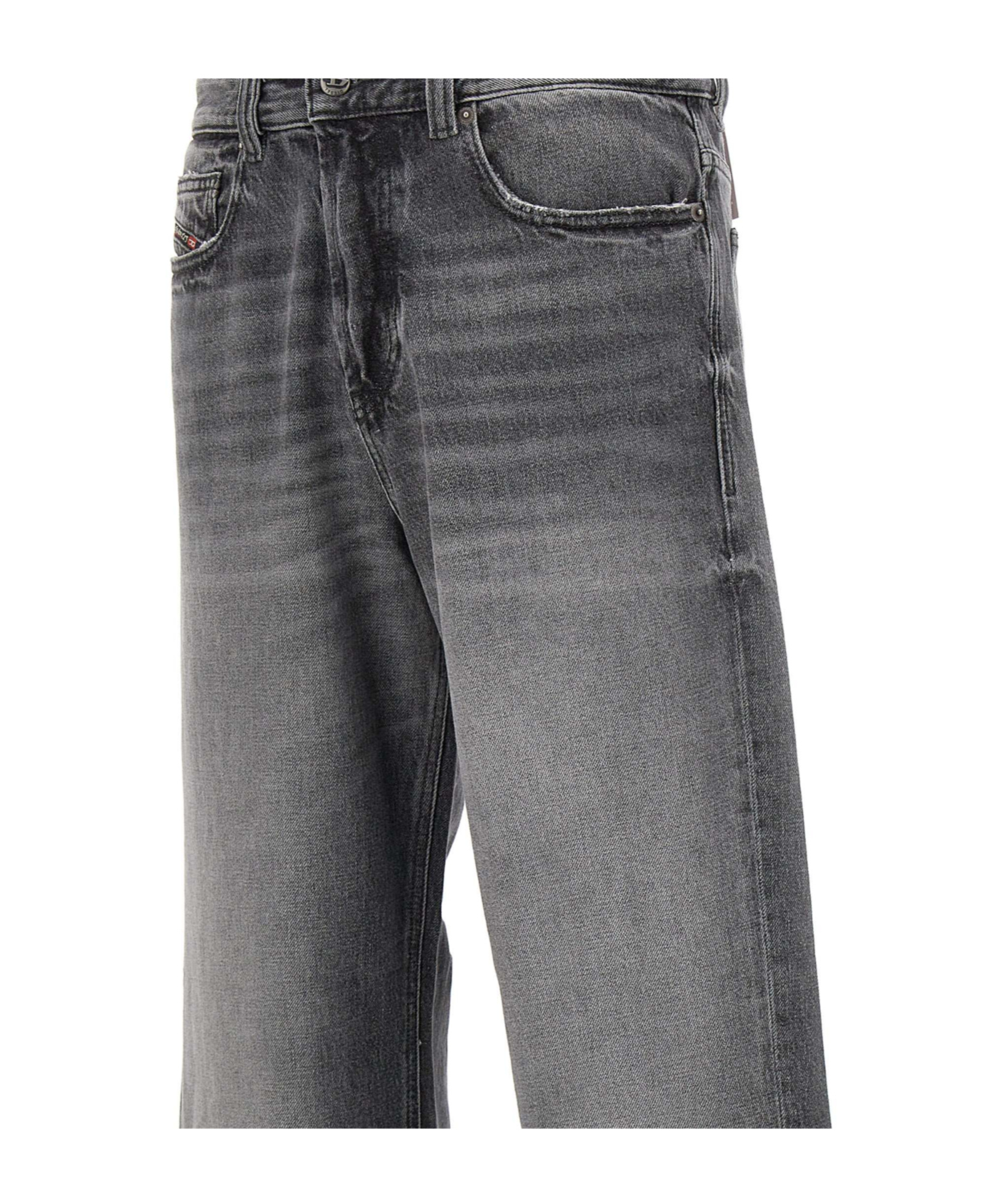 Diesel Straight Trousers With Faded Effect And Belt Loops In Black