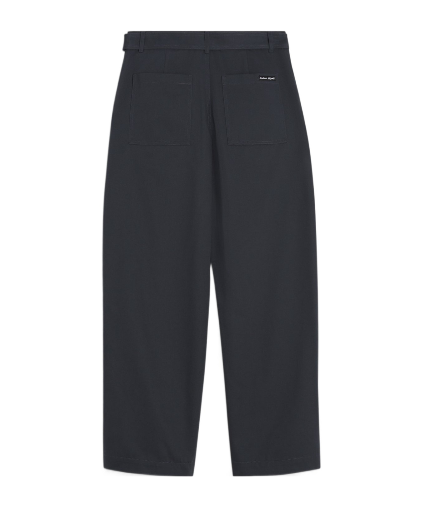 Maison Kitsuné Belted Pants In Slate Gray