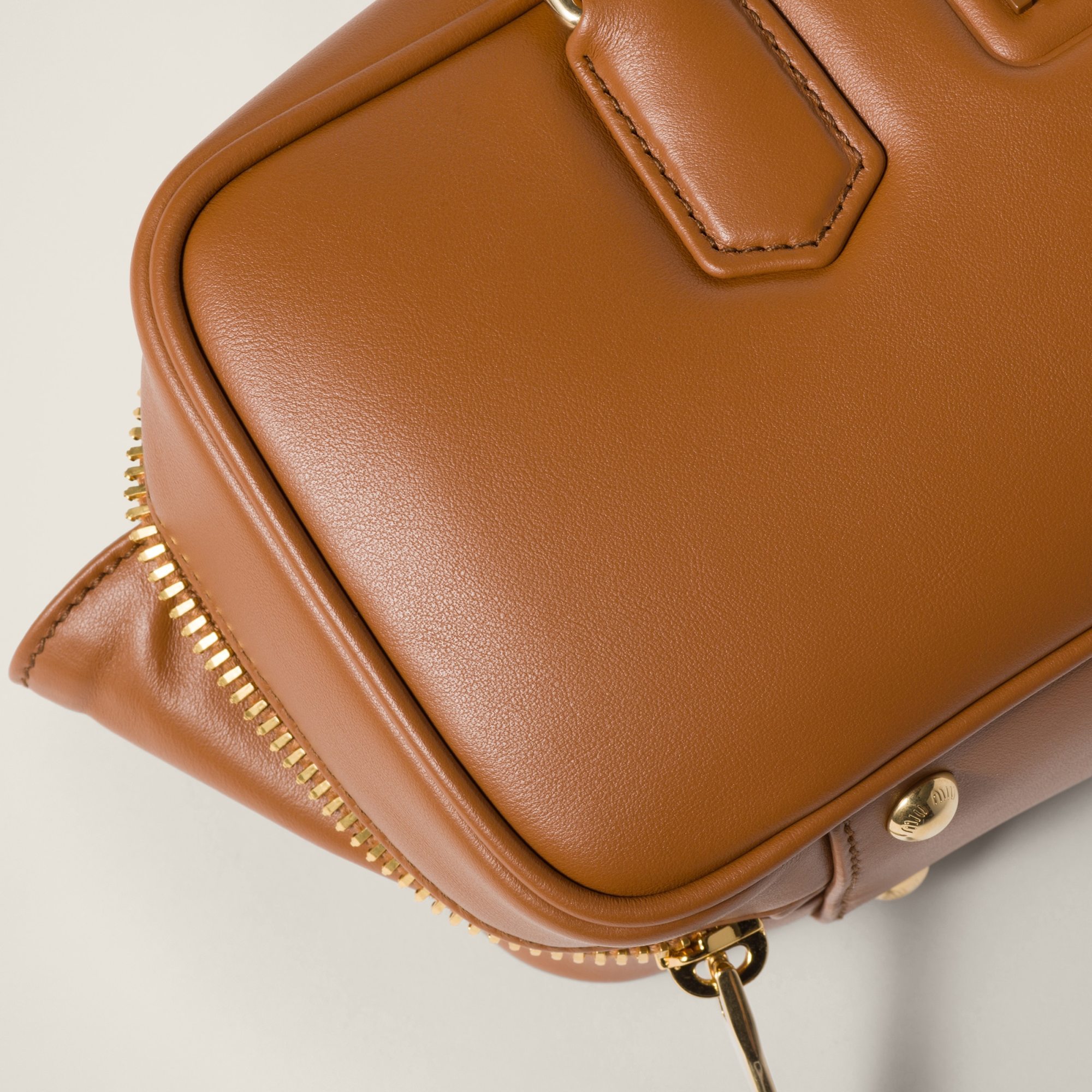 Miu Miu Arcadie Logo Shoulder Bag In Brown
