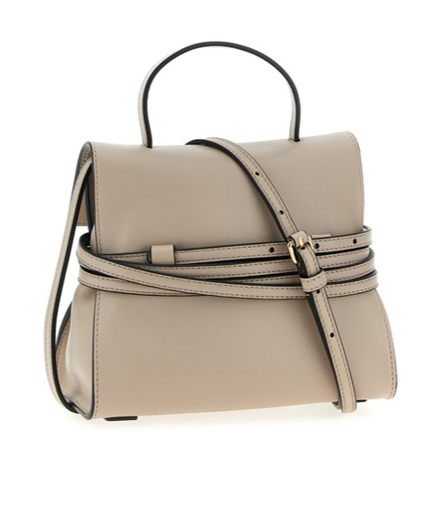 Moschino 'tie Me' Small Handbag In Gray