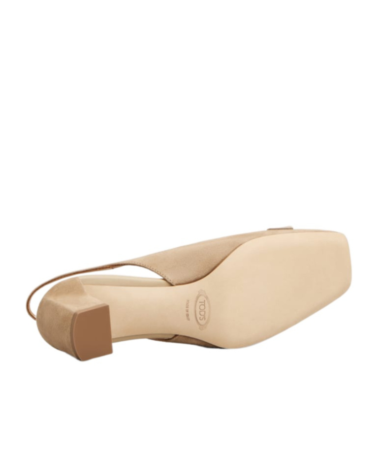 Tod's Square-headed High-heeled Sandals In Nude