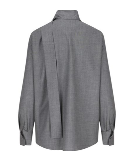 Valentino Virgin-wool Blouse In Gray