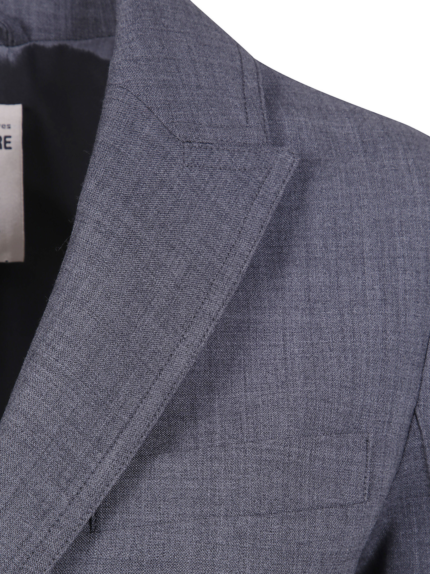 Semicouture Belted Notched-lapel Jacket In Gray