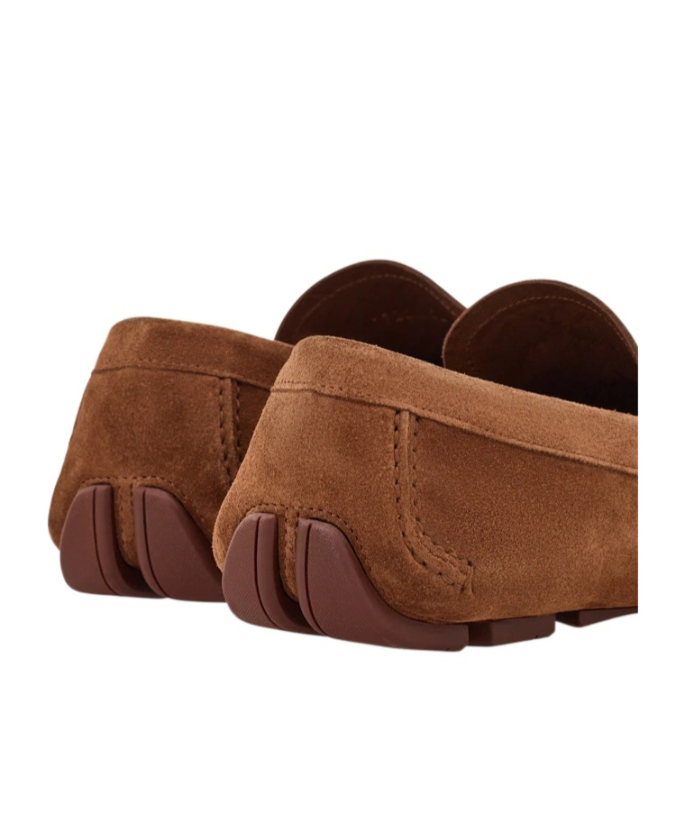 Ferragamo Driver With Gancini Ornament In Brown