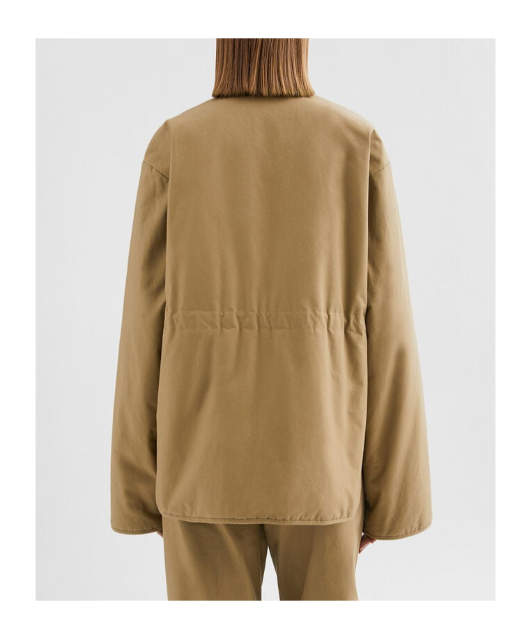 Jil Sander Logo-embroidered Jacket In Brown