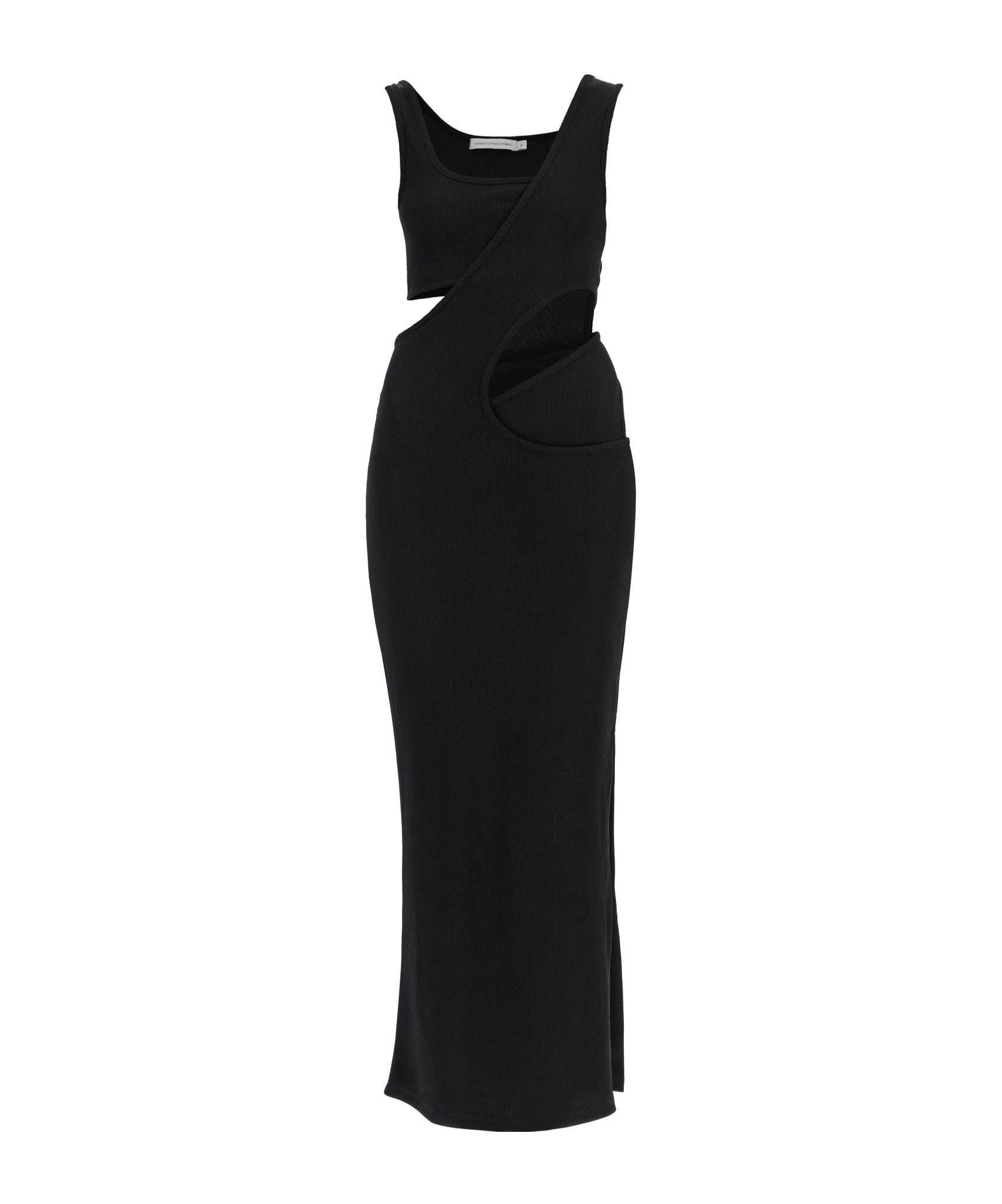 Christopher Esber Long Layered Effect Maxi Dress In Black