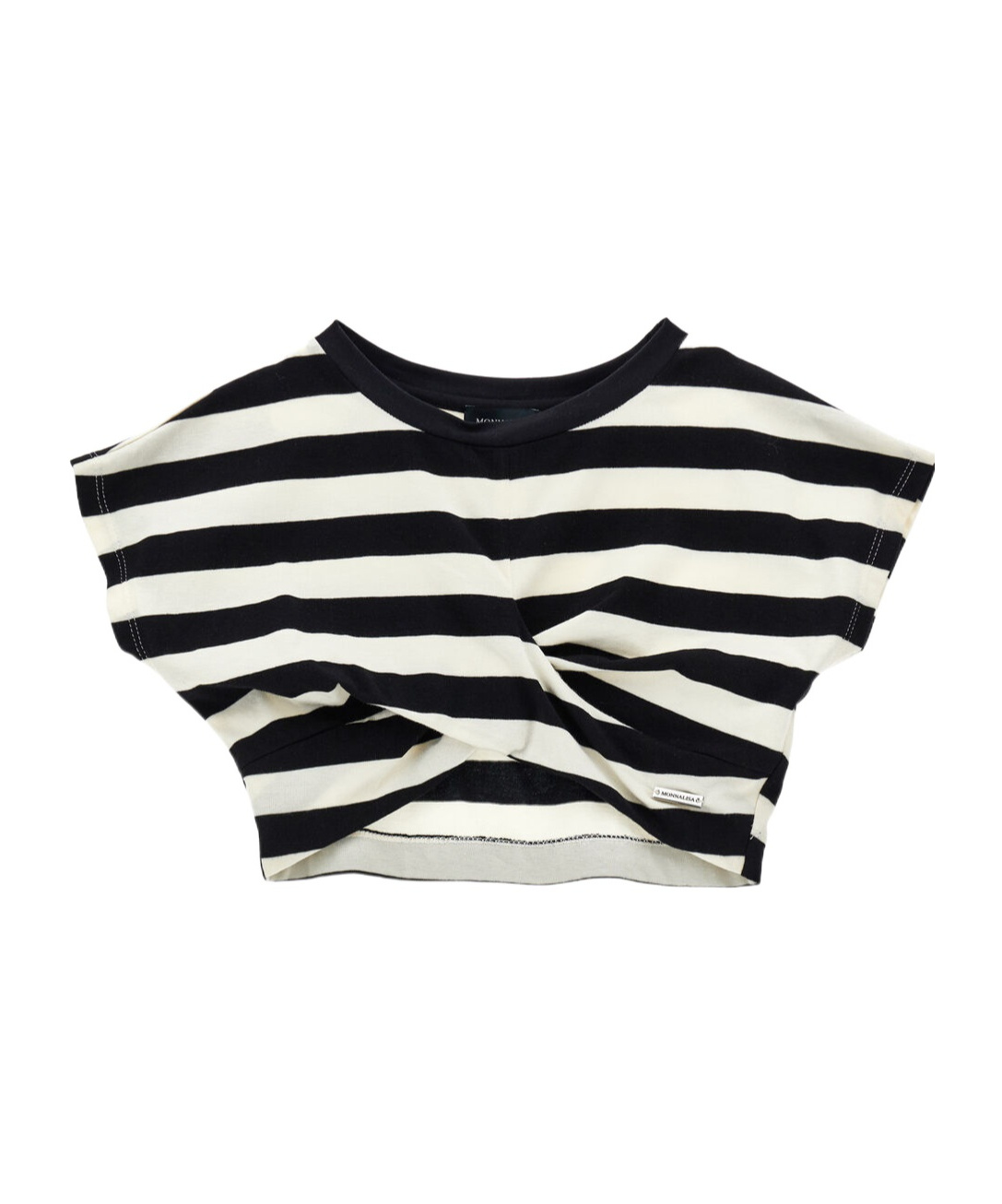 Monnalisa Striped T-shirt In Black