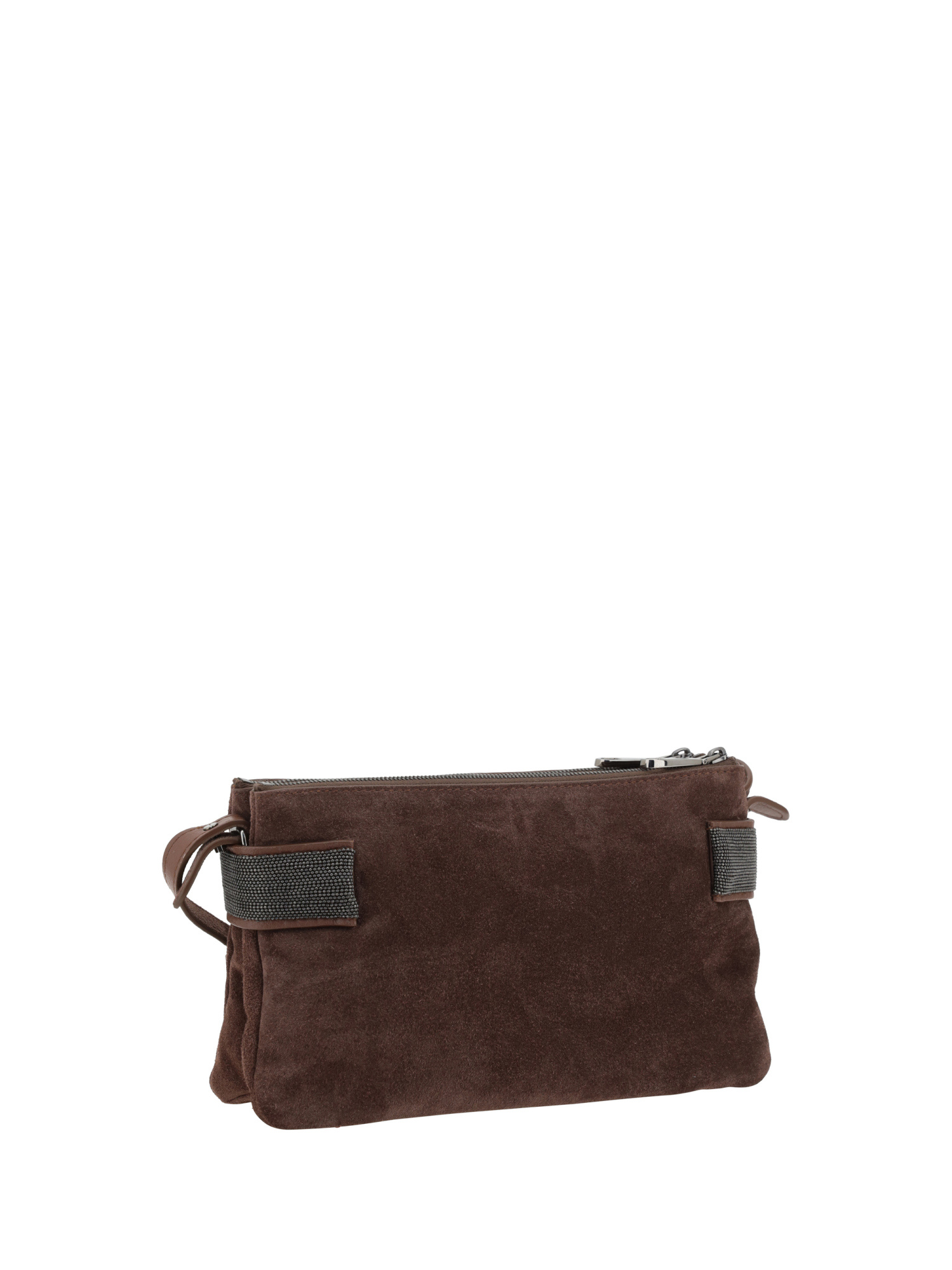 Brunello Cucinelli Essence Mini Monili Calfskin Suede Shoulder Bag In Burgundy