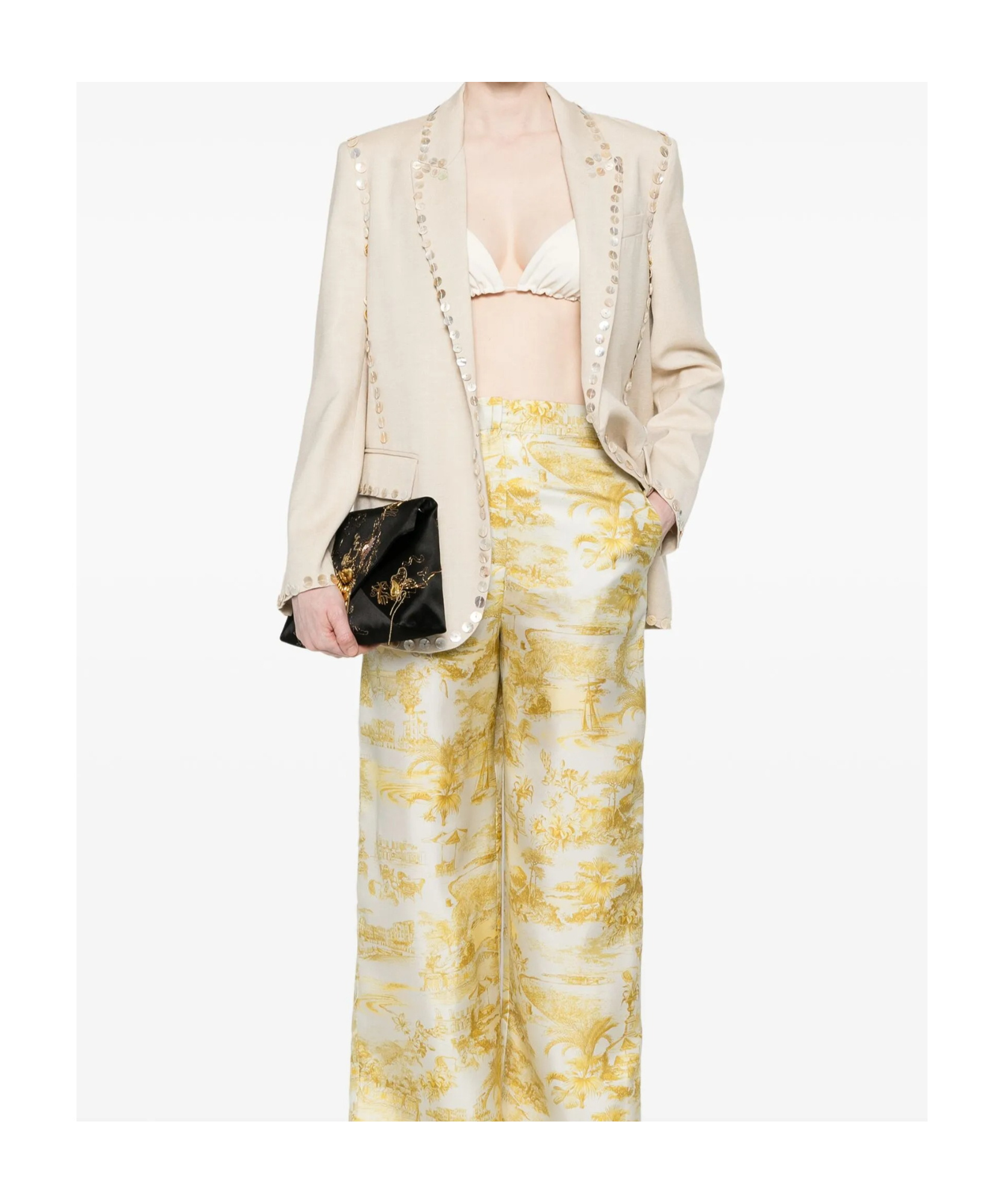 Shop Forte Forte Button-embellished Blazer In White