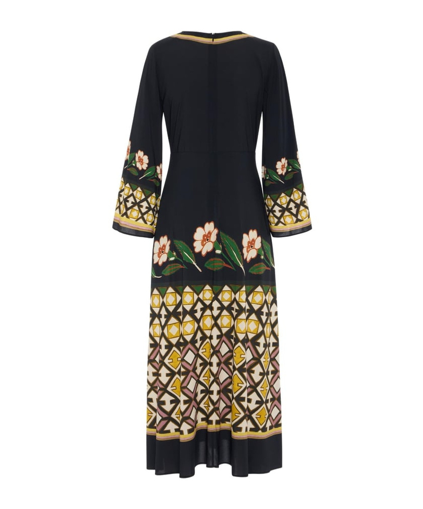 La Doublej Sorella Flare-sleeve Midi Dress In Black