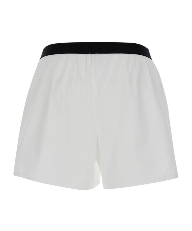 Tom Ford Velvet-trimmed Stretch-silk Satin Boxer Shorts In White