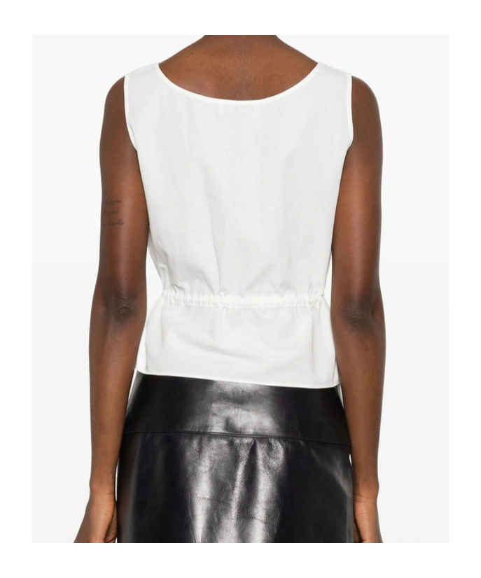 Miu Miu Drawstring Top In White