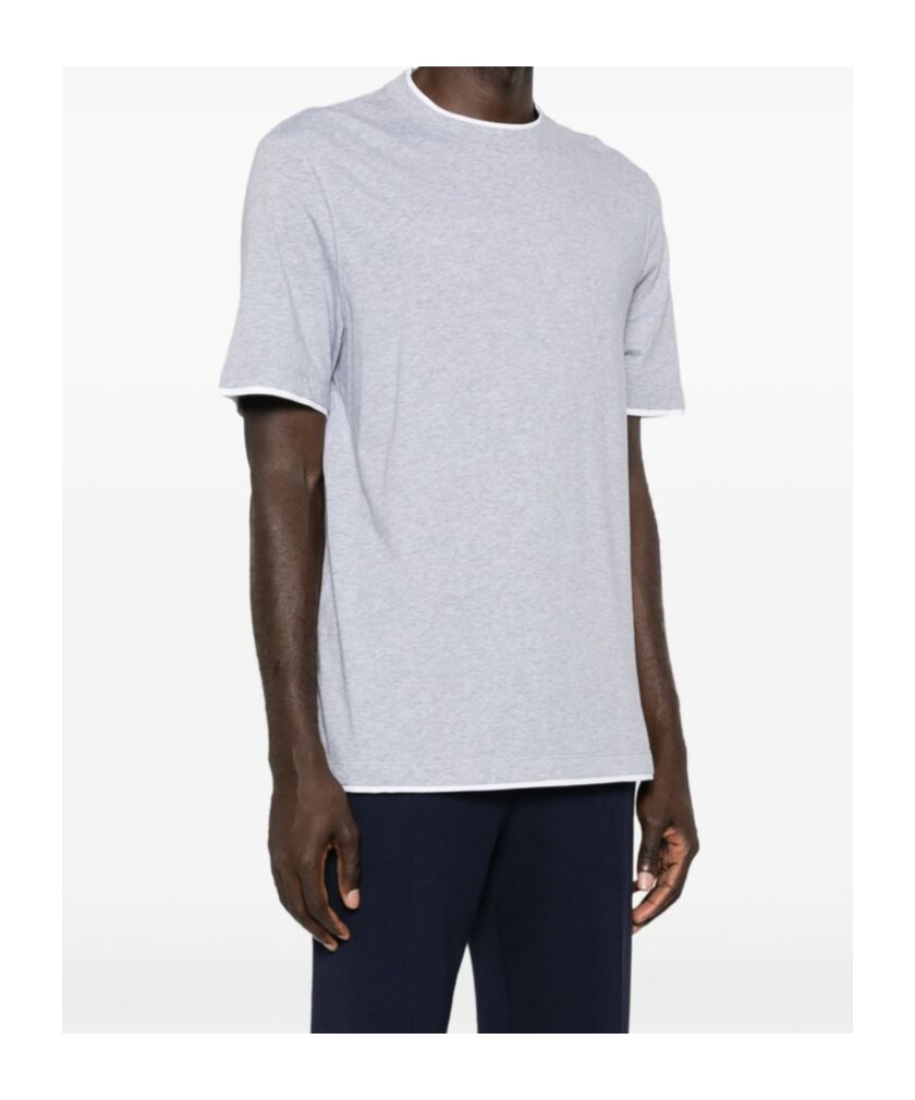 Brunello Cucinelli Layered Crew-neck T-shirt In Gray