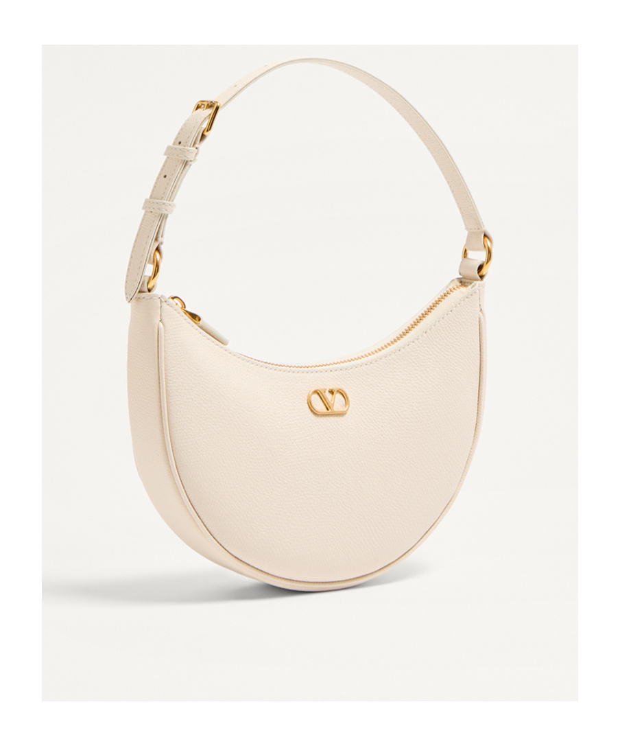 Valentino Vlogo Signature Mini Leather Hobo Bag In Nude