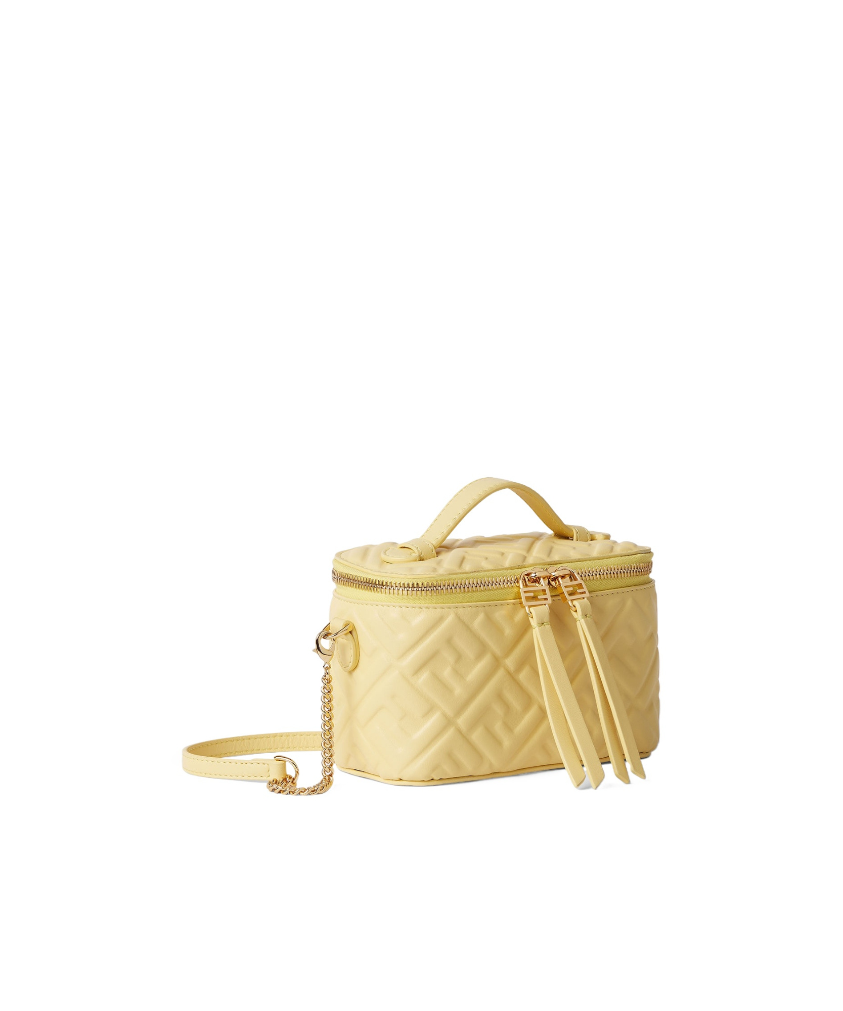 Fendi Yellow Nappa Leather Mini-bag With Ff Motif In Yellow