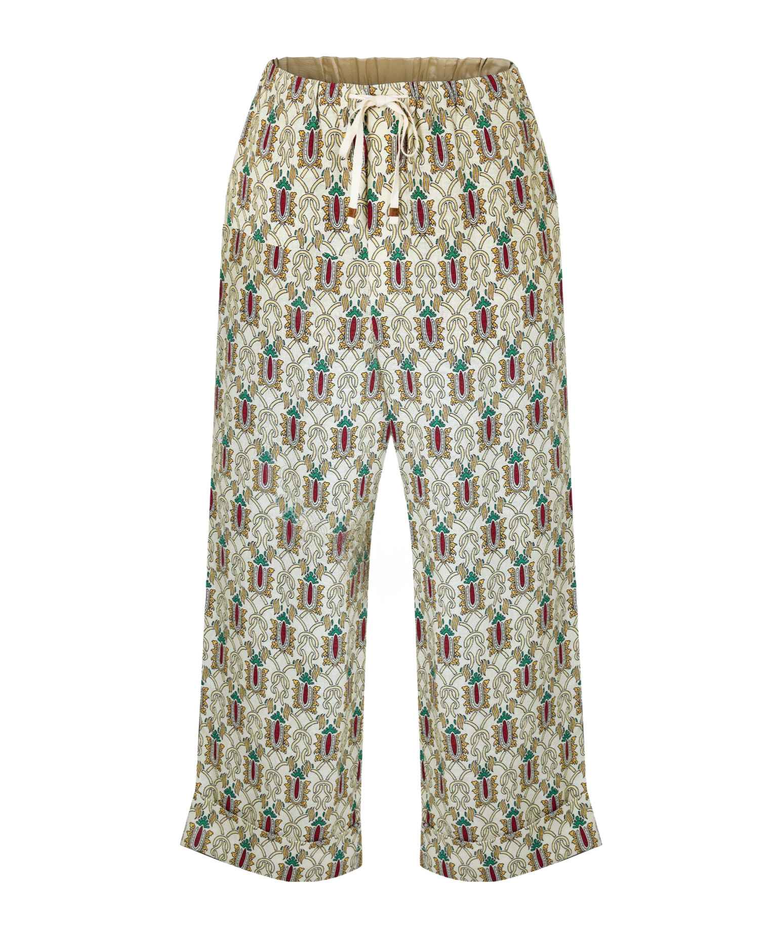 Gucci Vintageprinted Wideleg Trousers In Multicolor