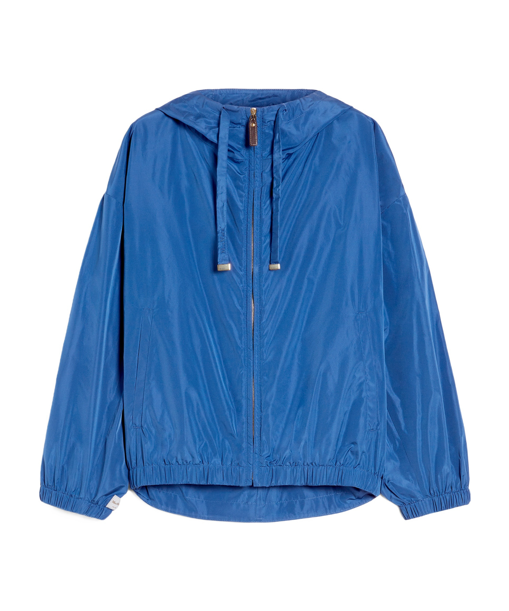 Max Mara Water-repellent Taffeta Parka In Light Blue